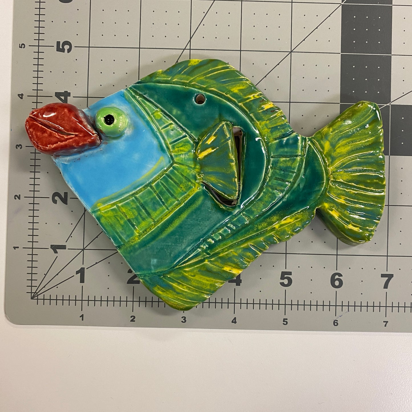 Ceramic Arts Handmade Clay Crafts Fresh Fish Glazed 7-inch x 5-inch by James Royall