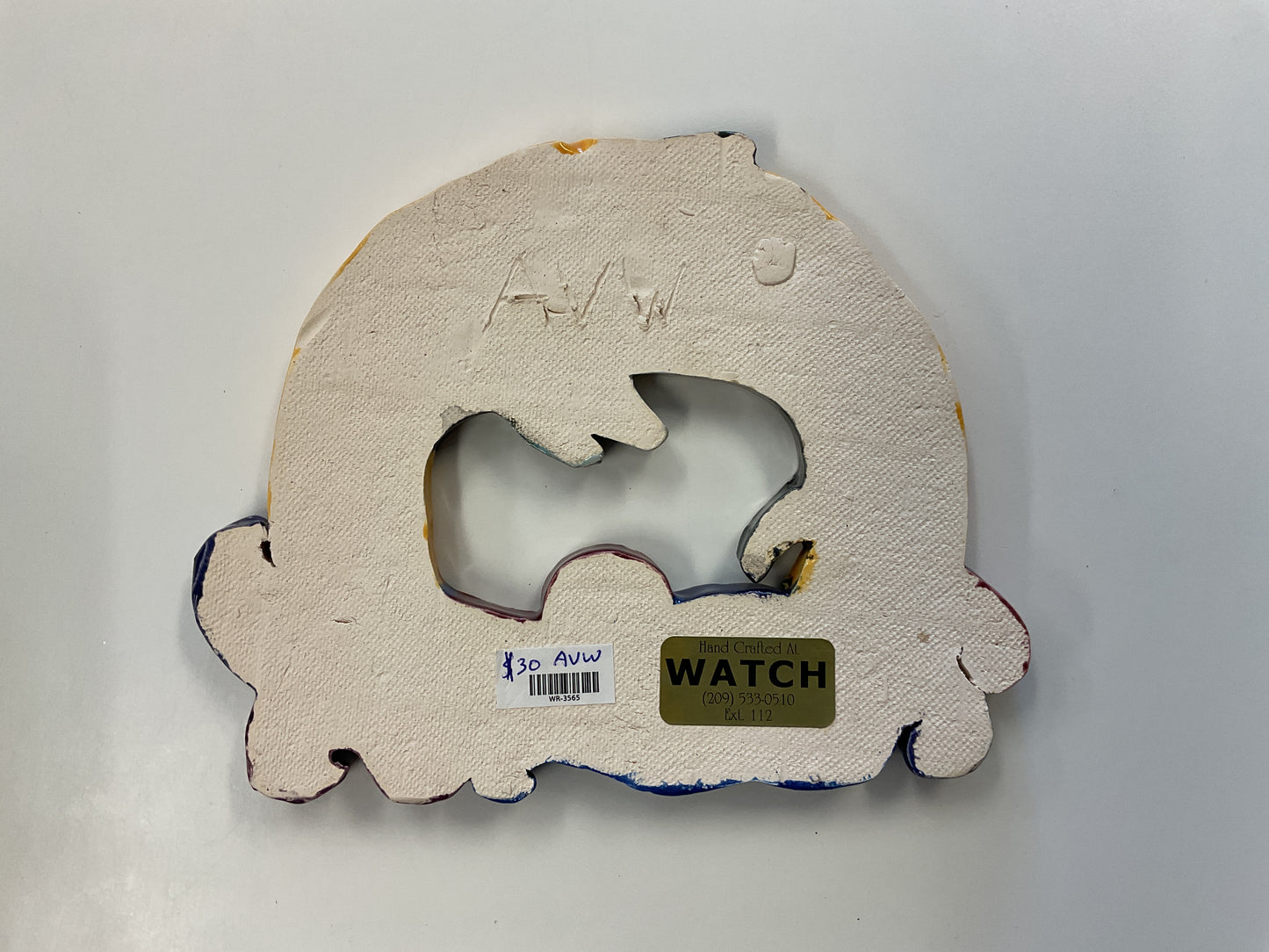 Ceramic Arts Handmade Clay Crafts Fresh Fish Glazed 7-inch x 6-inch Dolphin made by Angelina Vida White