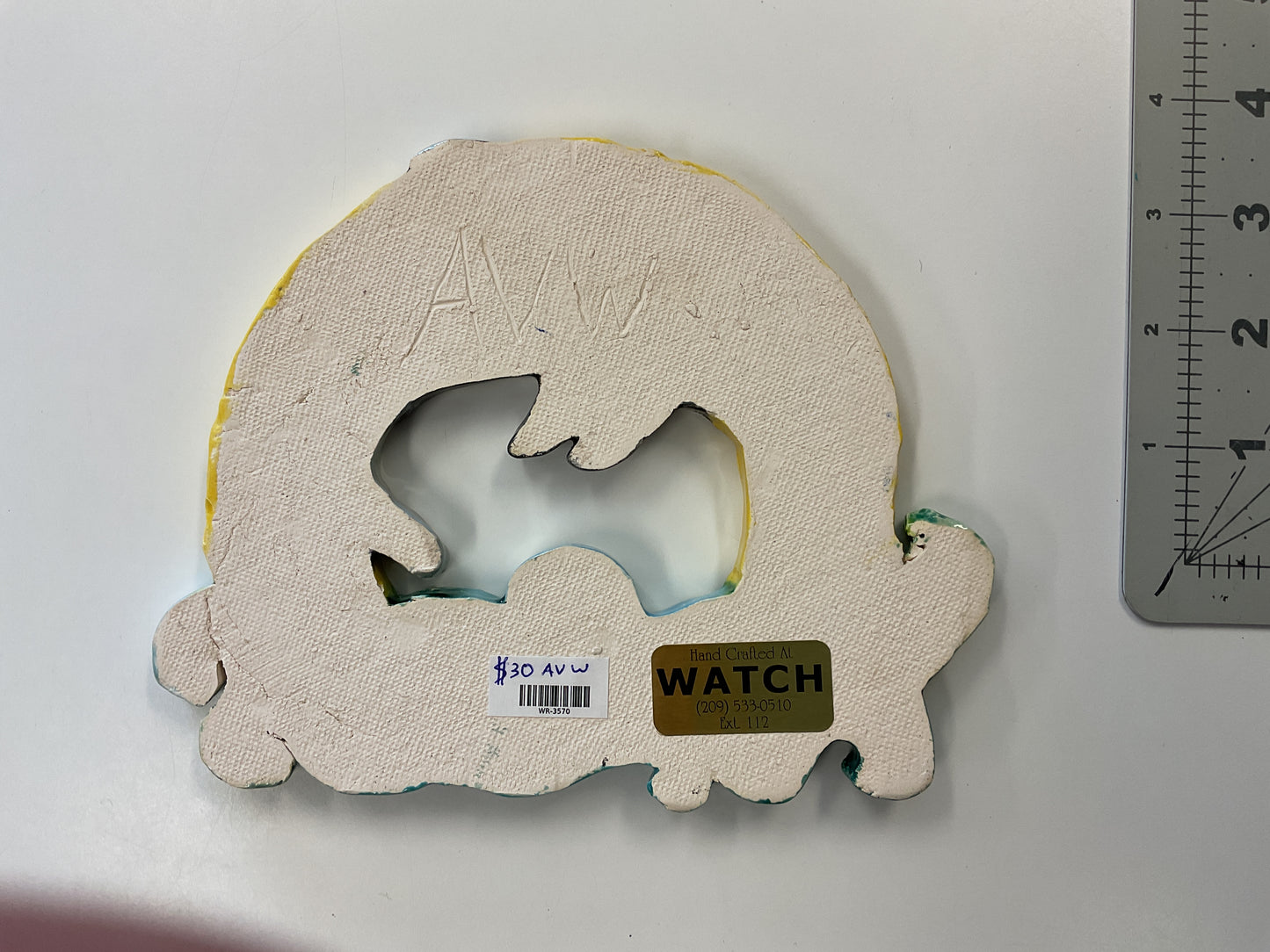 Ceramic Arts Handmade Clay Crafts Fresh Fish Glazed 7-inch x 6-inch Dolphin made by Angelina Vida White