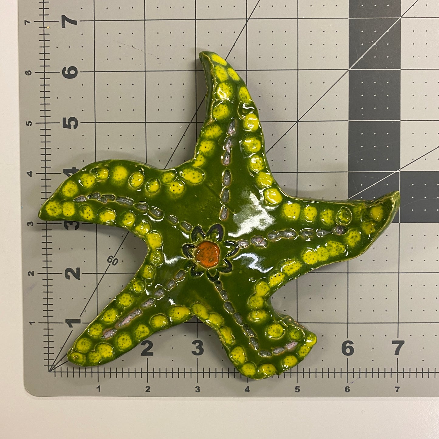 Ceramic Arts Handmade Clay Crafts Fresh Fish Glazed 7-inch x 6.5-inch Starfish by Tami Mills