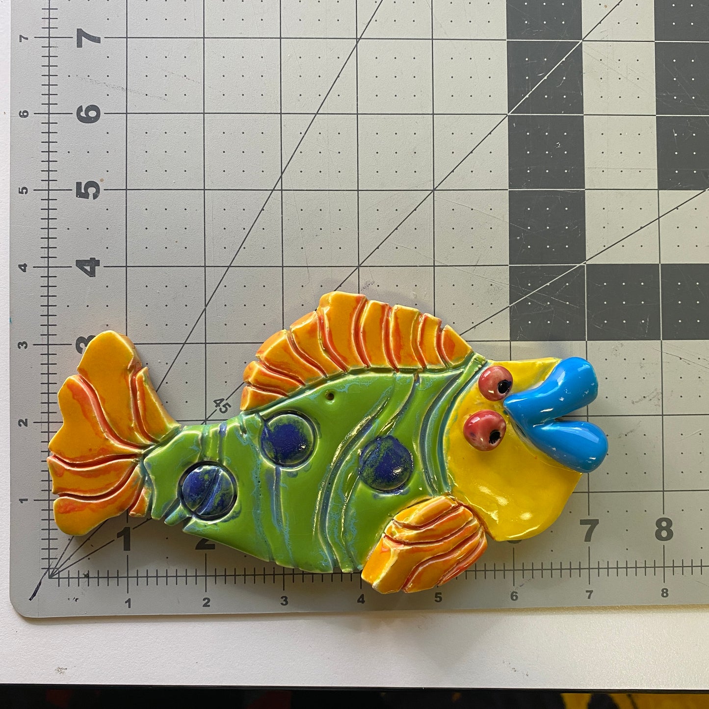 Ceramic Arts Handmade Clay Crafts Fresh Fish Glazed 7.5-inch by 4-inch made by Marie Marquez