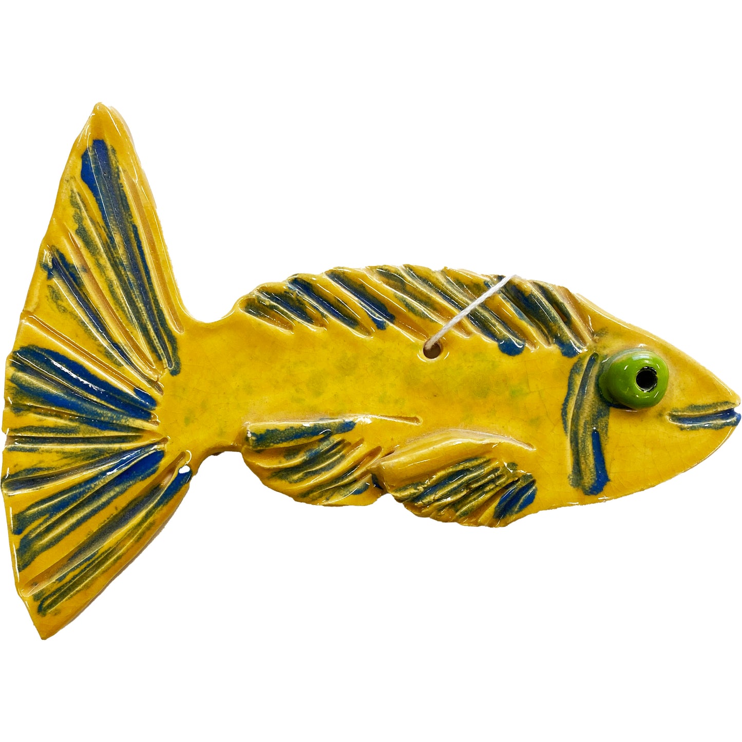 Ceramic Arts Handmade Clay Crafts Fresh Fish Glazed 7.5-inch x 5.5-inch