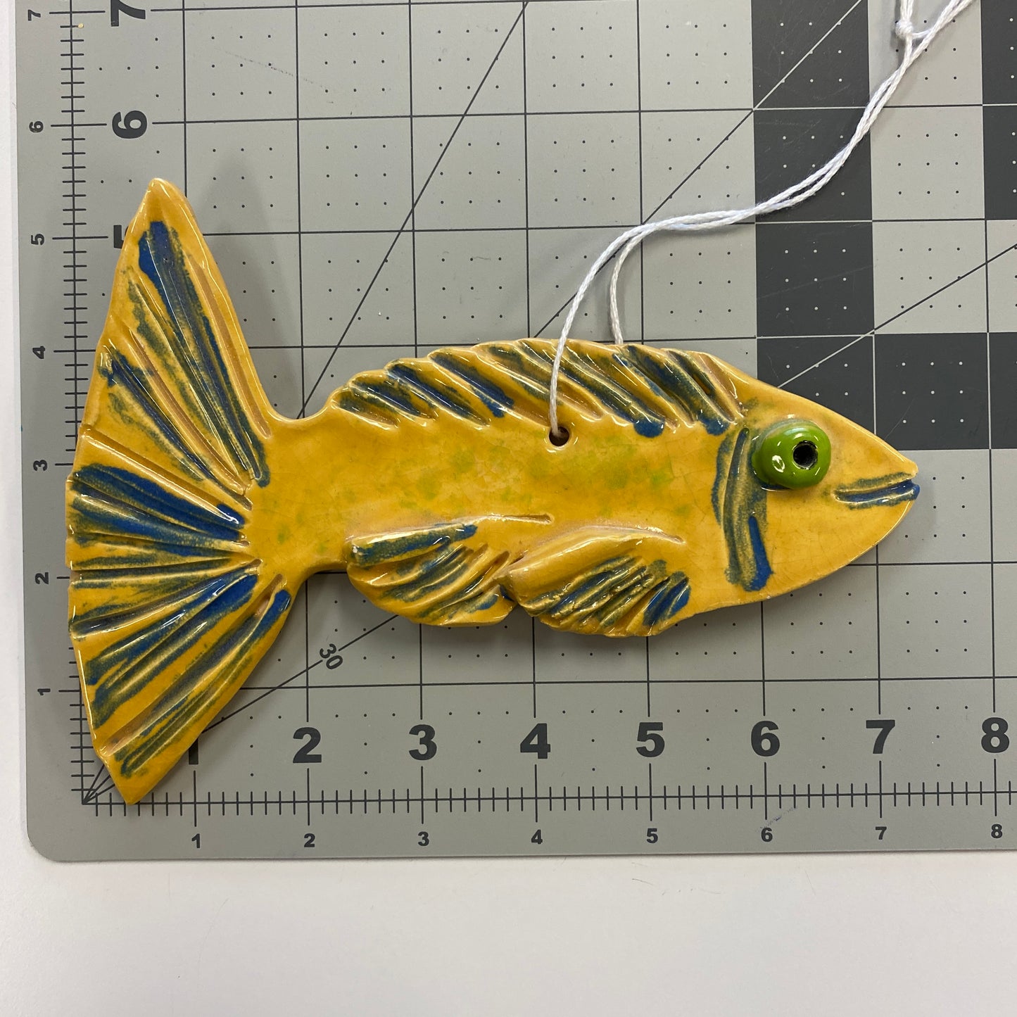 Ceramic Arts Handmade Clay Crafts Fresh Fish Glazed 7.5-inch x 5.5-inch
