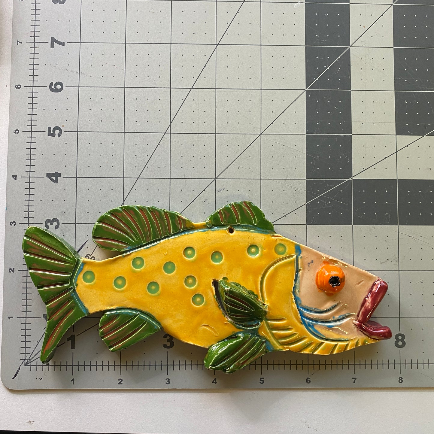 Ceramic Arts Handmade Clay Crafts Fresh Fish Glazed 8-inch by 3.5-inch made by Anonymous