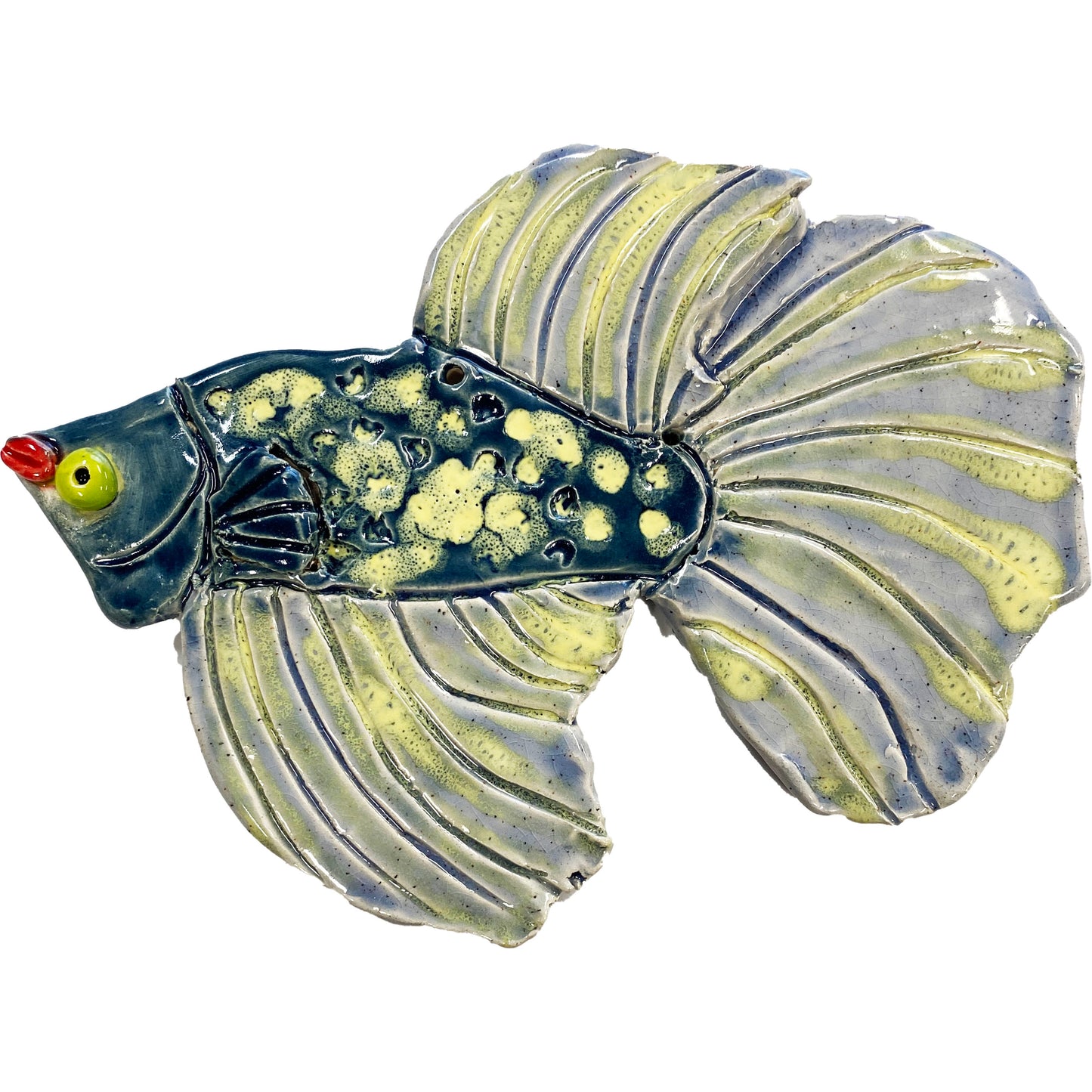 Ceramic Arts Handmade Clay Crafts Fresh Fish Glazed 8-inch x 5.5-inch by Jennifer Horne
