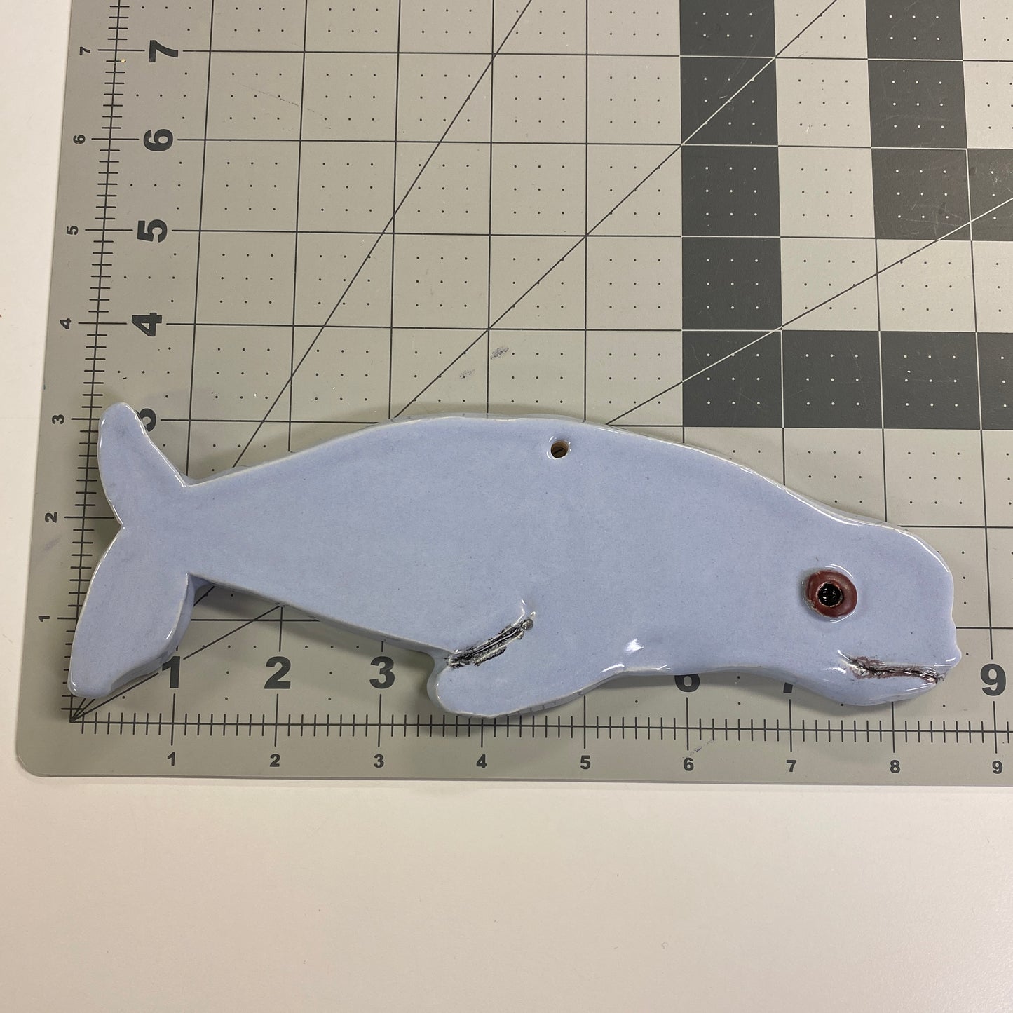 WATCH Resources Art Guild - Ceramic Arts Handmade Clay Crafts Fresh Fish Glazed 8.5-inch x 3-inch Whale by Anonymous