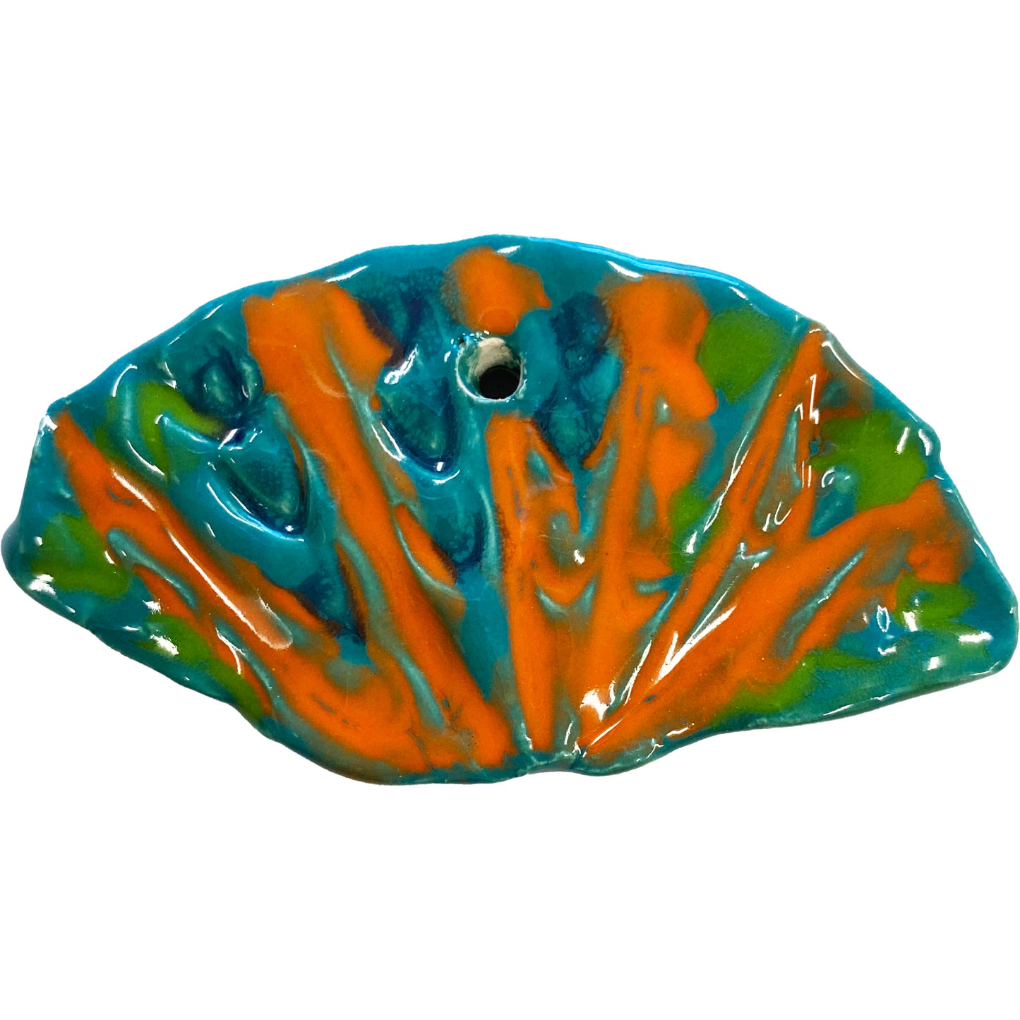 Ceramic Arts Handmade Clay Crafts Fresh Fish Glazed Shell 2.5-inch x 1.5-inch made by Tami Mills