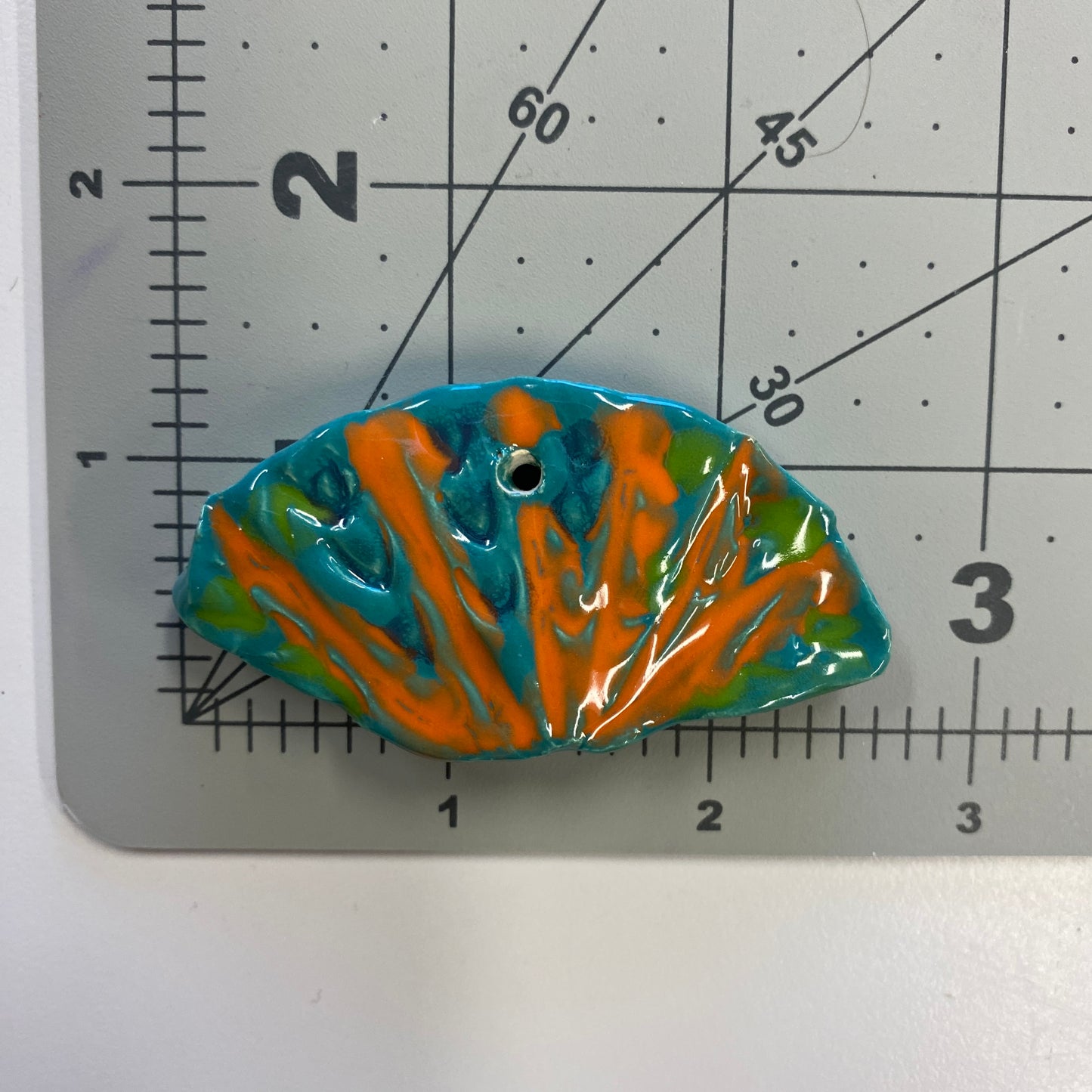 Ceramic Arts Handmade Clay Crafts Fresh Fish Glazed Shell 2.5-inch x 1.5-inch made by Tami Mills