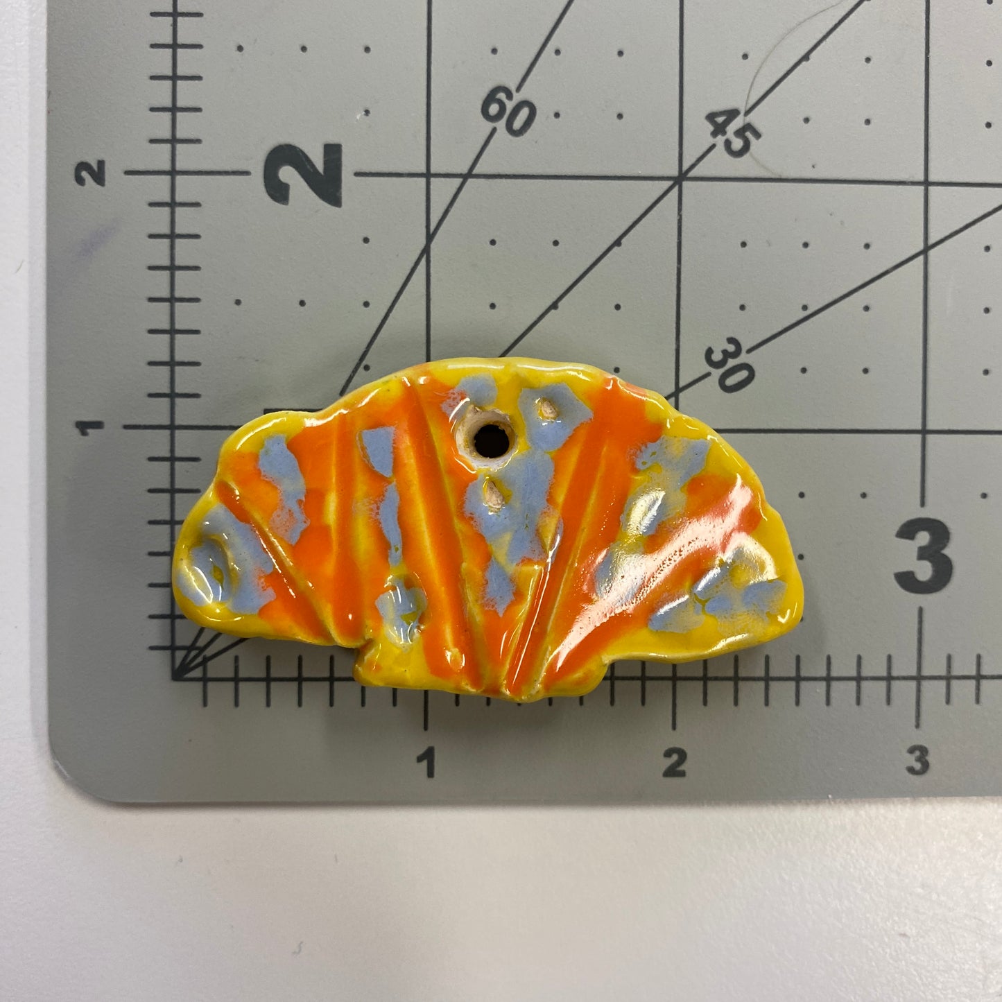 Ceramic Arts Handmade Clay Crafts Fresh Fish Glazed Shell 2.5-inch x 1.5-inch made by Tami Mills