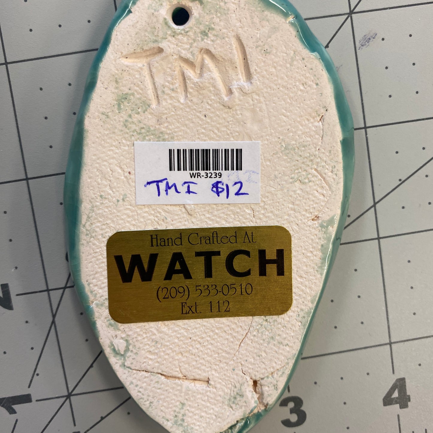 WATCH Resources Art Guild - Ceramic Arts Handmade Clay Crafts Fresh Fish Glazed Shell 4-inch x 2-inch made by Tami Mills