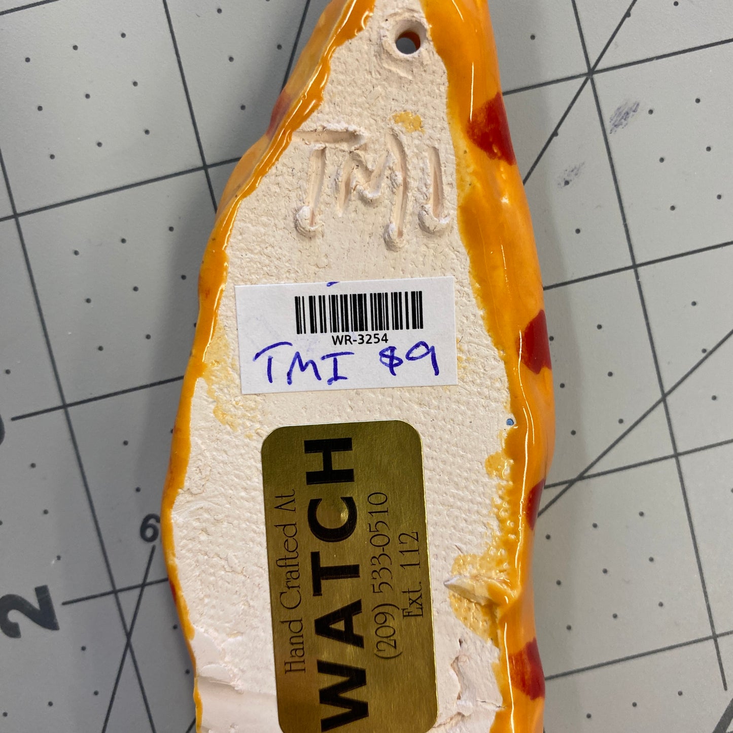 WATCH Resources Art Guild - Ceramic Arts Handmade Clay Crafts Fresh Fish Glazed Shell 5-inch x 2-inch made by Tami Mills