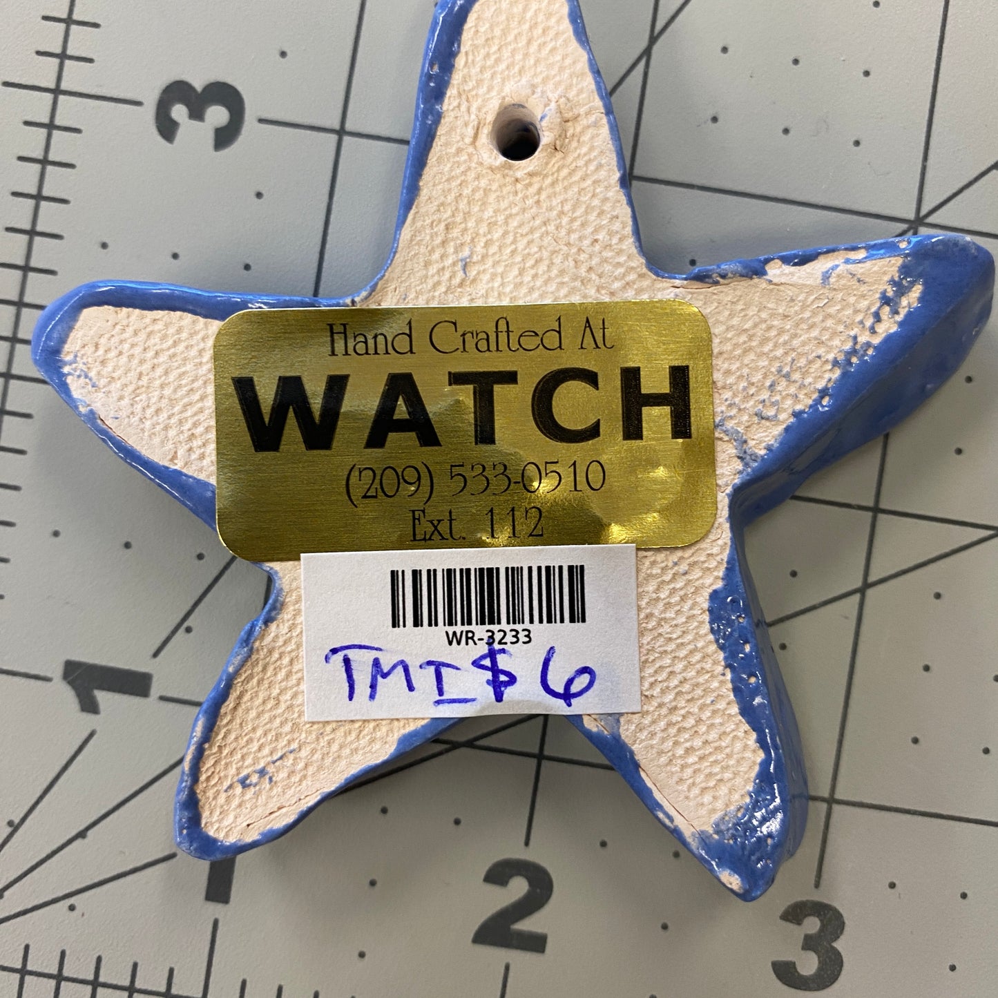 Ceramic Arts Handmade Clay Crafts Fresh Fish Glazed Starfish 3-inch x 3-inch made by Tami Mills