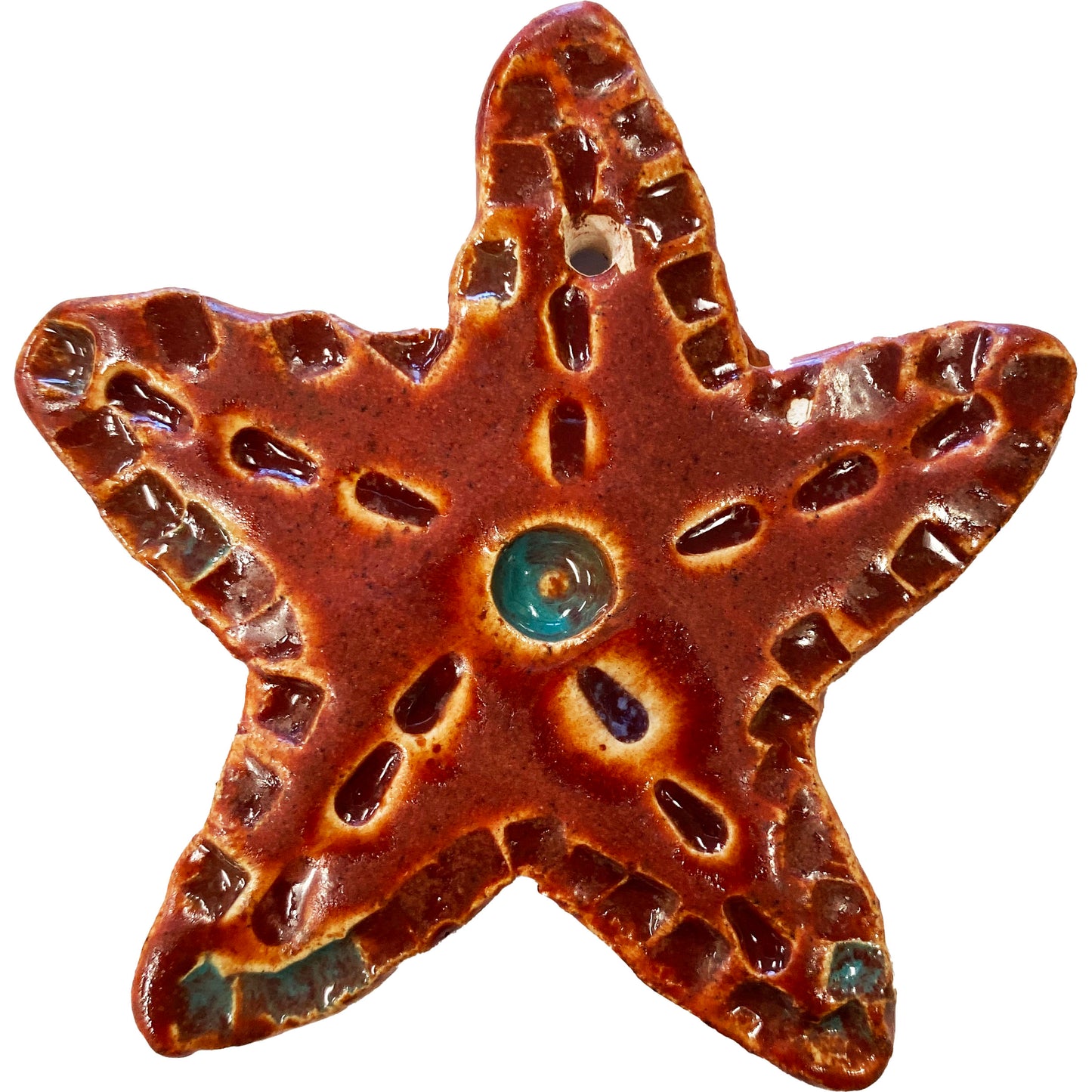 Ceramic Arts Handmade Clay Crafts Fresh Fish Glazed Starfish 3-inch x 3-inch made by Tami Mills