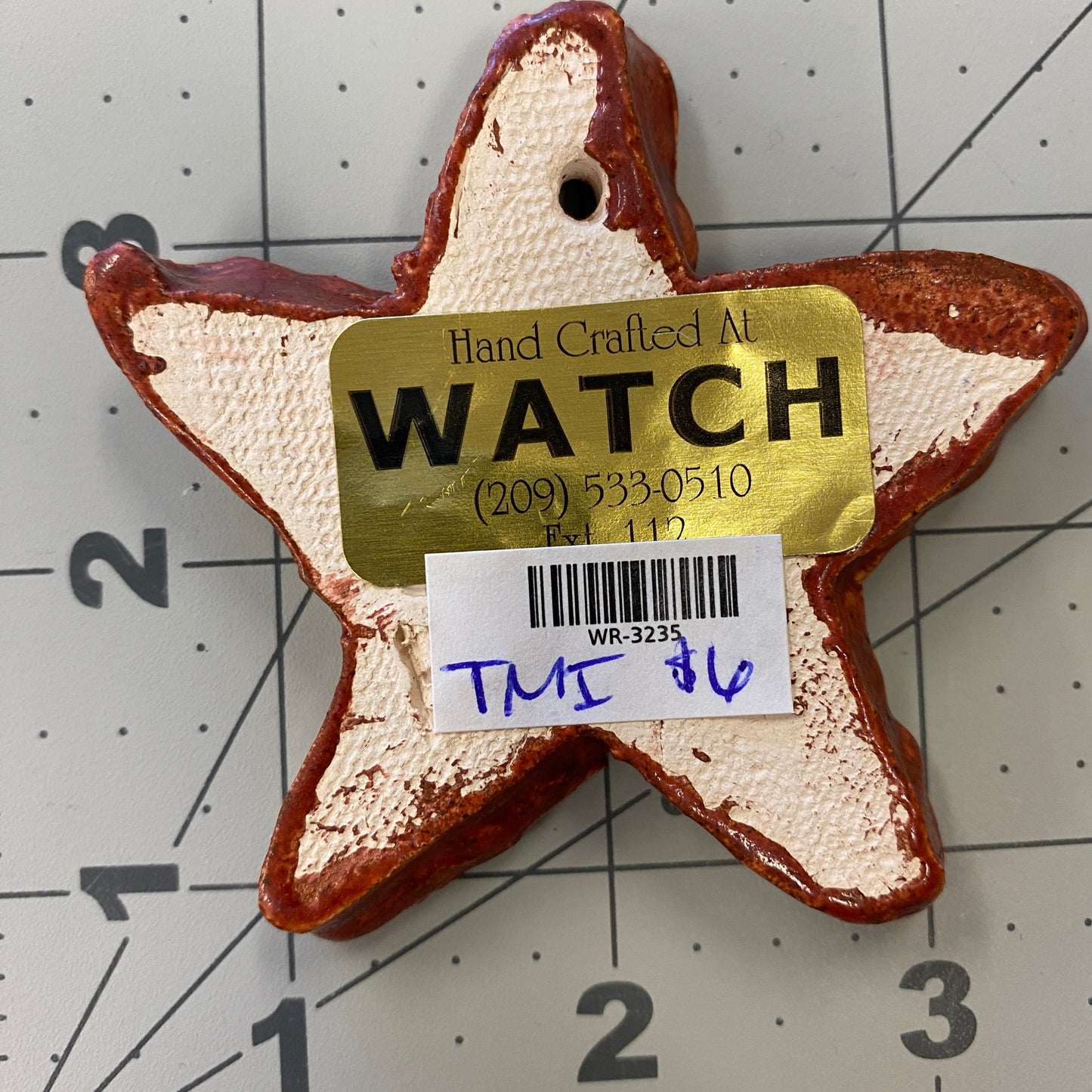 Ceramic Arts Handmade Clay Crafts Fresh Fish Glazed Starfish 3-inch x 3-inch made by Tami Mills