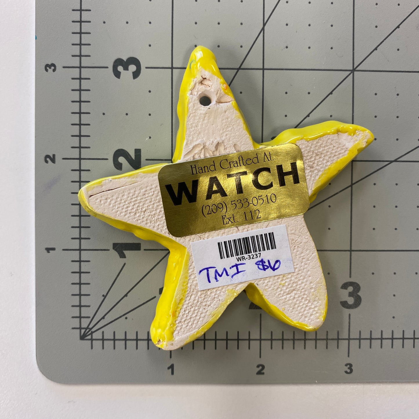Ceramic Arts Handmade Clay Crafts Fresh Fish Glazed Starfish 3-inch x 3-inch made by Tami Mills
