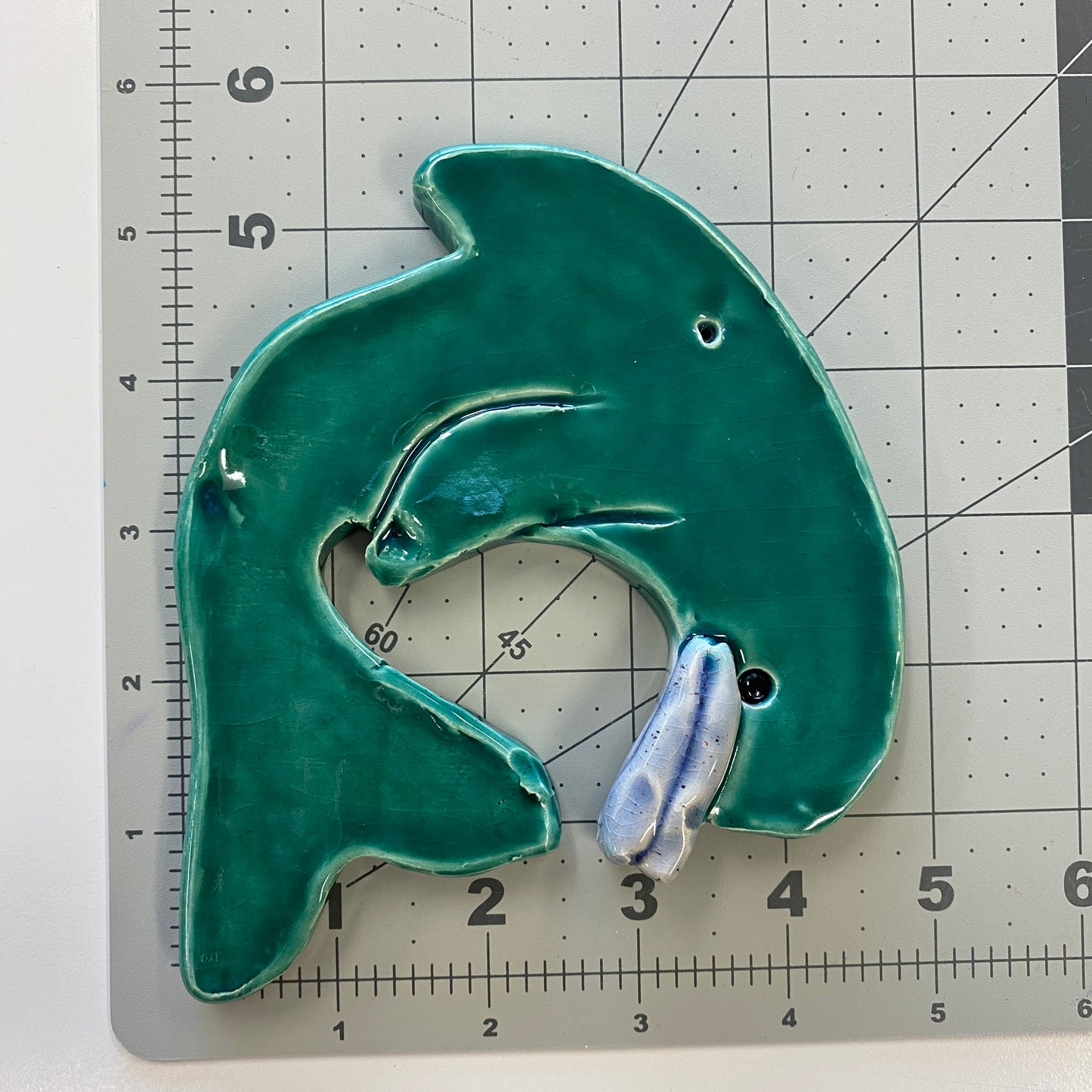 Ceramic Arts Handmade Clay Crafts Fresh Fish Glazed Whale 5.5-inch x 5-inch made by Larry Mansfield