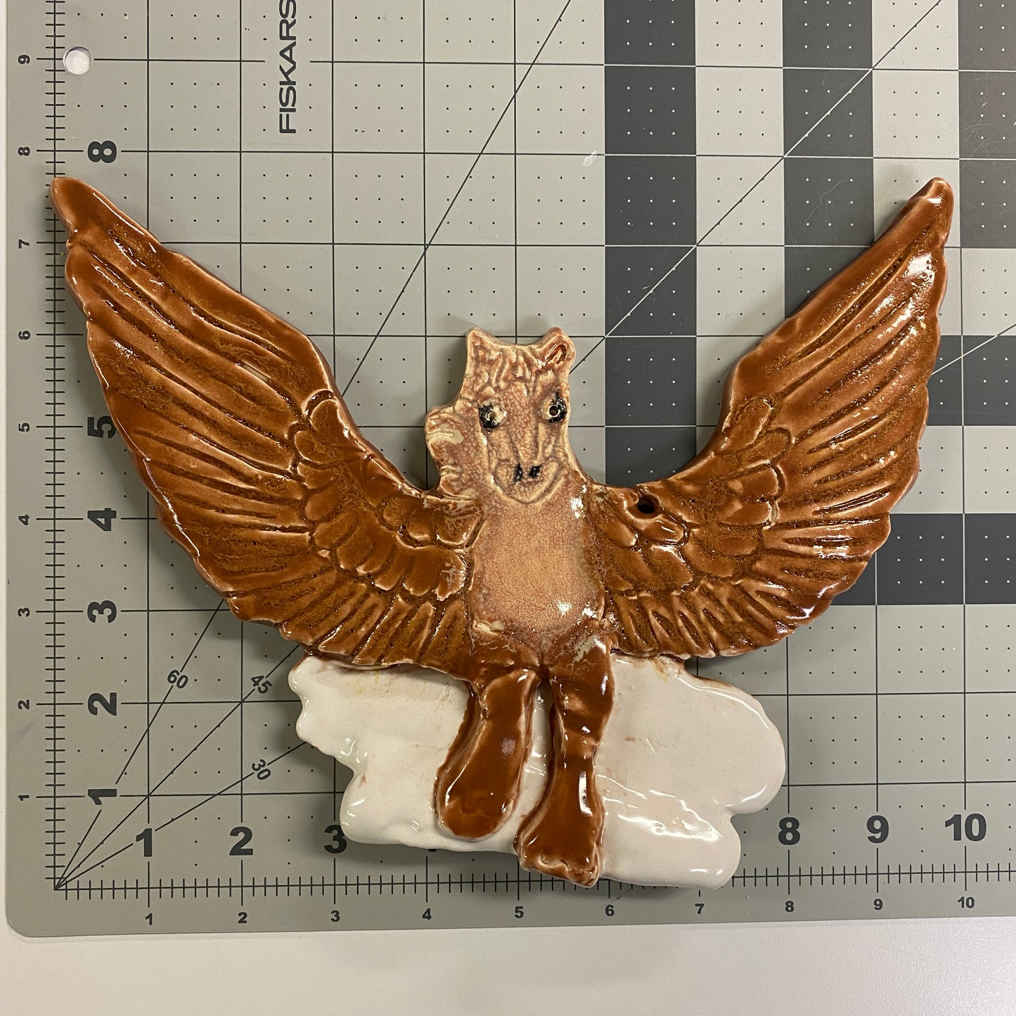 WATCH Resources Art Guild - Ceramic Arts Handmade Clay Crafts Glazed 10-inch x 8-inch Pegasus made by Lisa Uptain