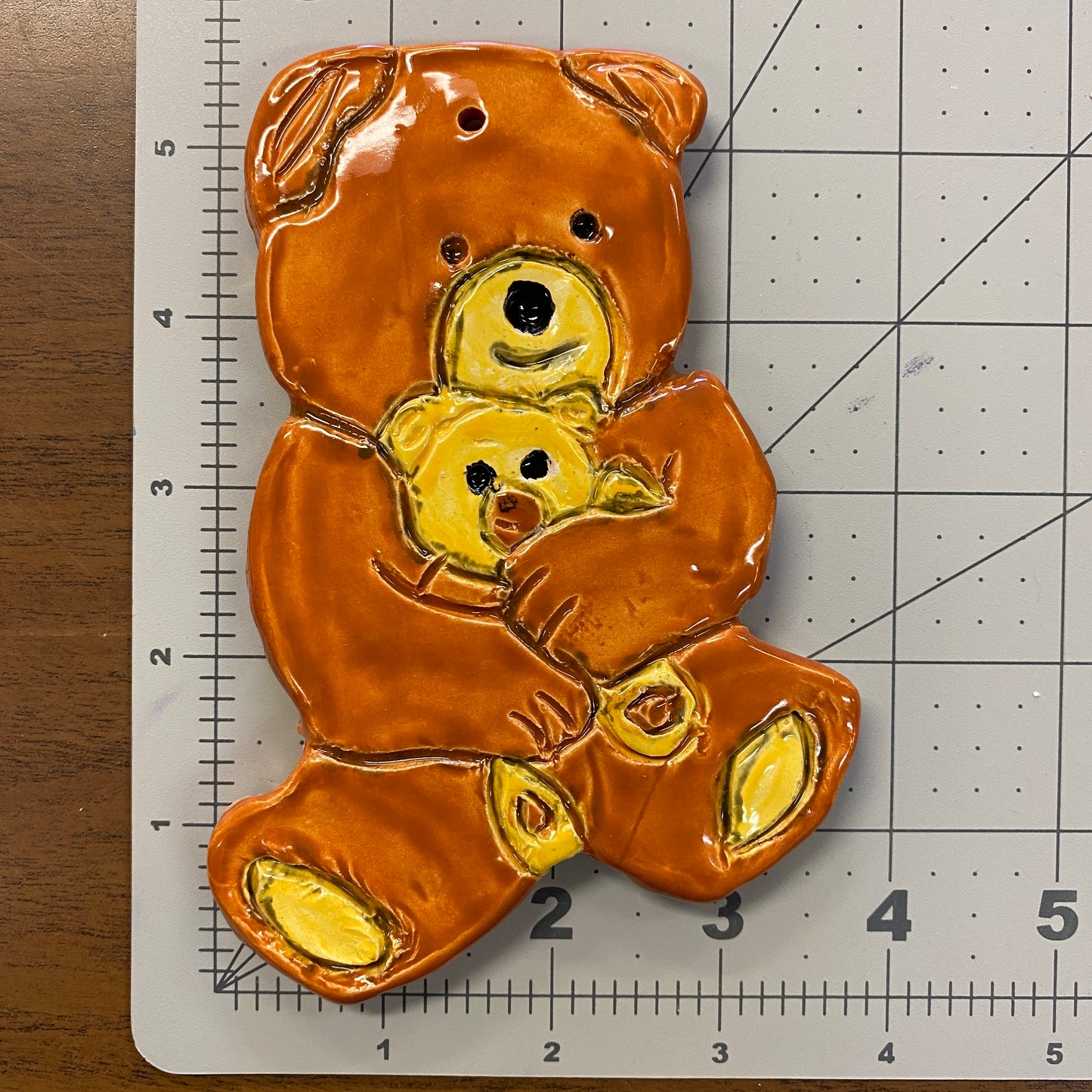 Ceramic Arts Handmade Clay Crafts Glazed 5.5-inch x 4-inch Bear made by Jennifer Horne