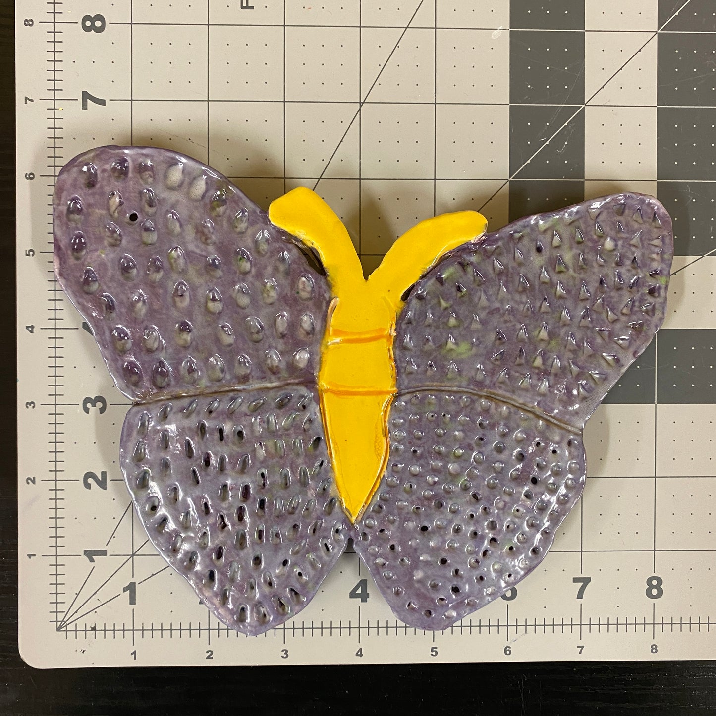 Ceramic Arts Handmade Clay Crafts Glazed 8-inch x 7-inch Butterfly made by Cassandra Richardson