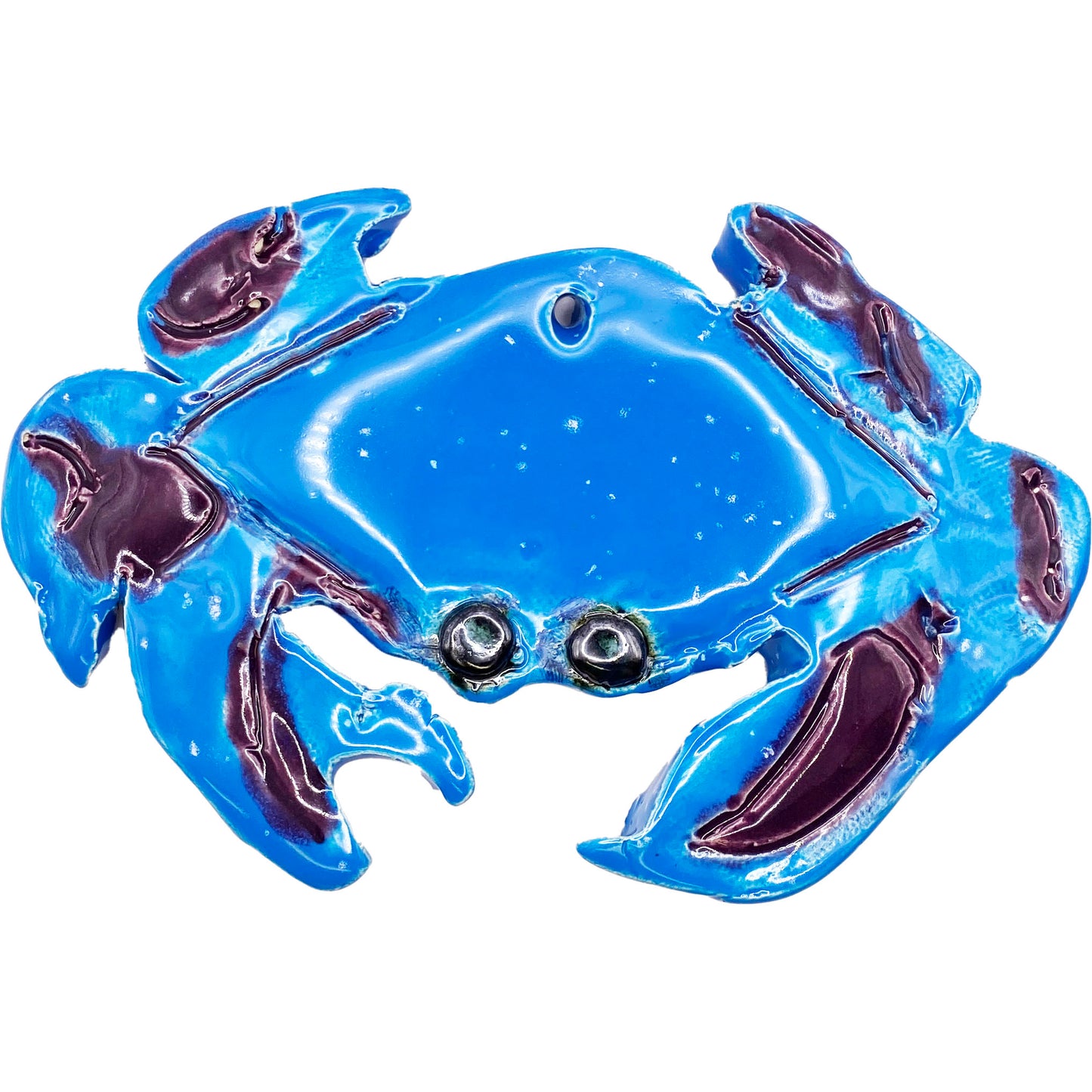 Ceramic Arts Handmade Clay Crafts Glazed Crab 6.5-inch by 4.5-inch made by Larry Mansfield