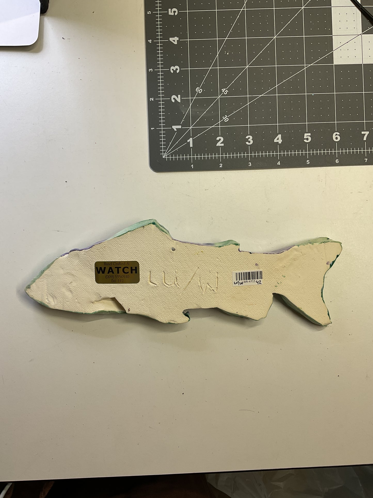 Ceramic Arts Handmade Clay Crafts Glazed Fish 11-inch by 4-inch made by Lisa Uptain and Anonymous 4715