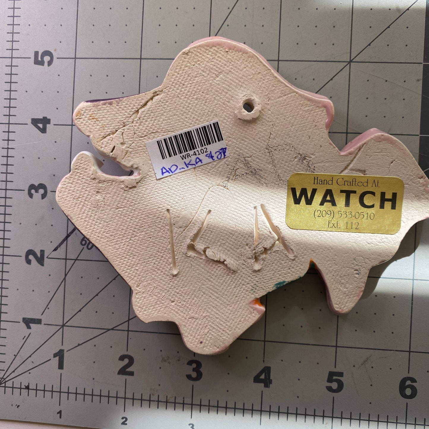 Ceramic Arts Handmade Clay Crafts Glazed Fish 5-inch by 4-inch made by Ashley Dorsett & Karissa Archer 4102