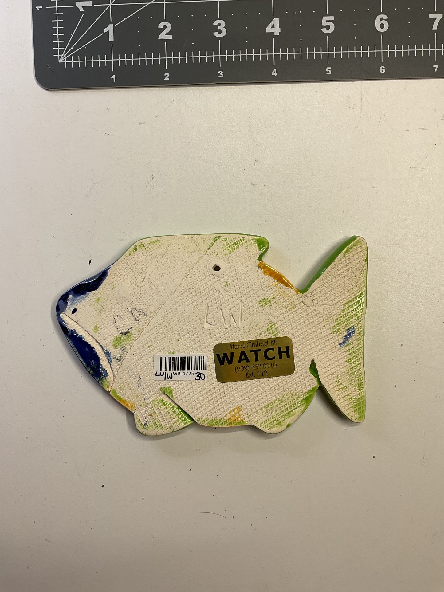 Ceramic Arts Handmade Clay Crafts Glazed Fish 6-inch by 4-inch made by Lisa Uptain and Anonymous 4725