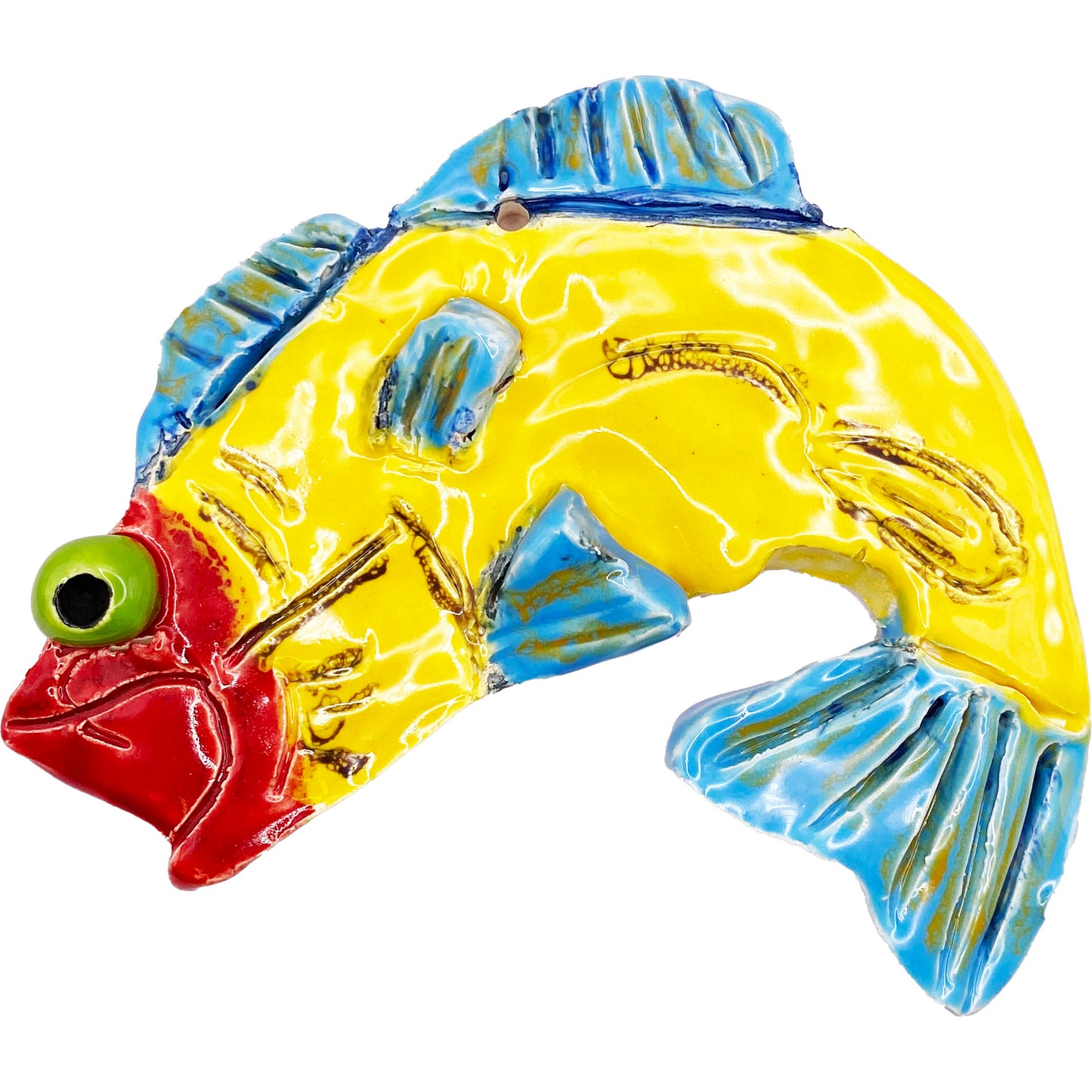 Ceramic Arts Handmade Clay Crafts Glazed Fish 6-inch by 5-inch made by Breanne Wright