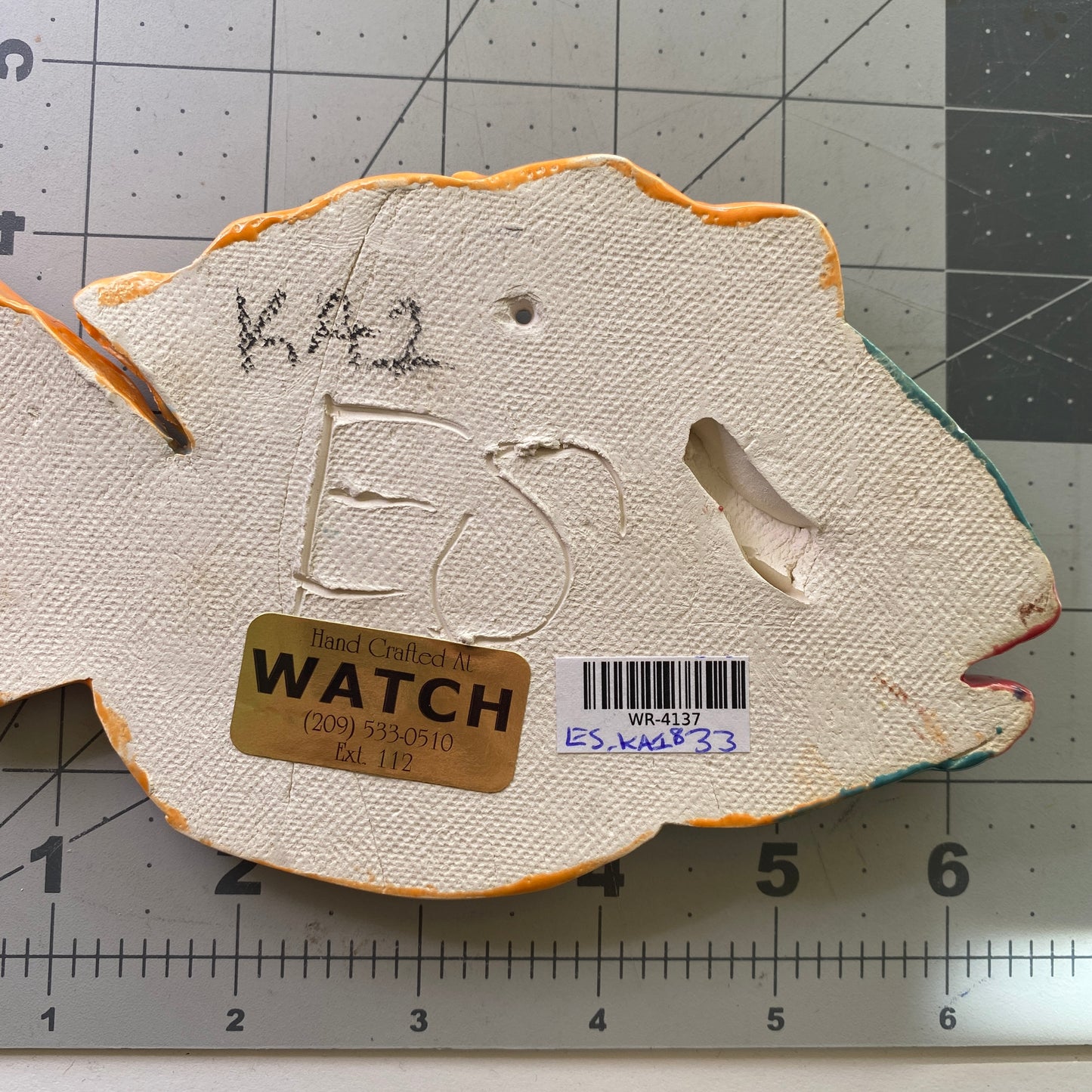 Ceramic Arts Handmade Clay Crafts Glazed Fish 6.5-inch by 4-inch made by Eric Stacy and Kourtney Alcantara 4137