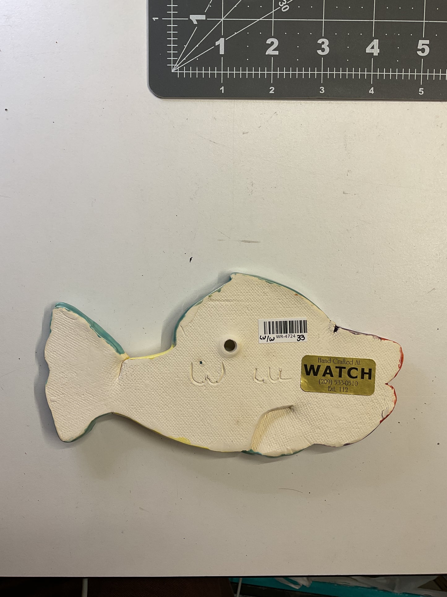 Ceramic Arts Handmade Clay Crafts Glazed Fish 7.5-inch by 4-inch made by Lisa Uptain and Anonymous 4724
