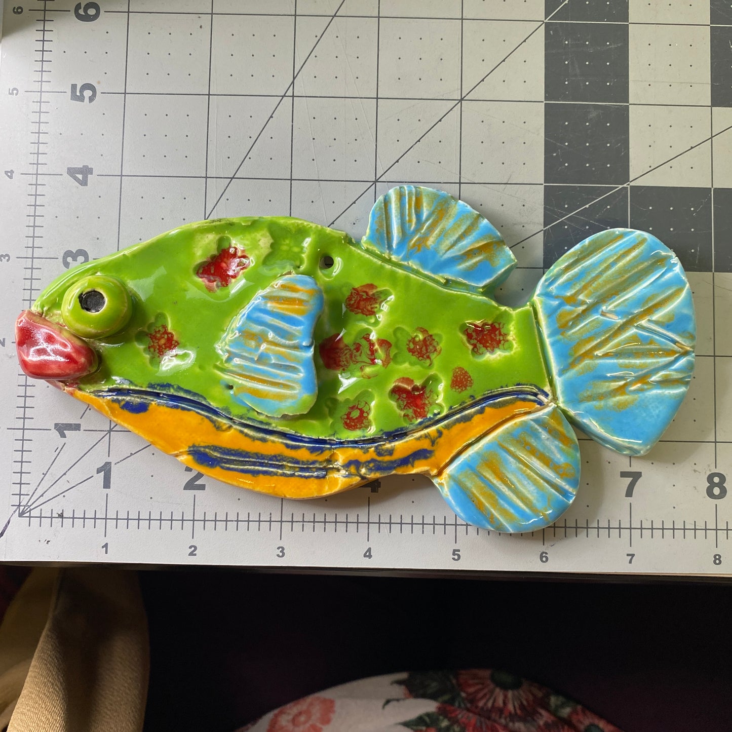 Ceramic Arts Handmade Clay Crafts Glazed Fish 8-inch by 4-inch made by Ben Levine