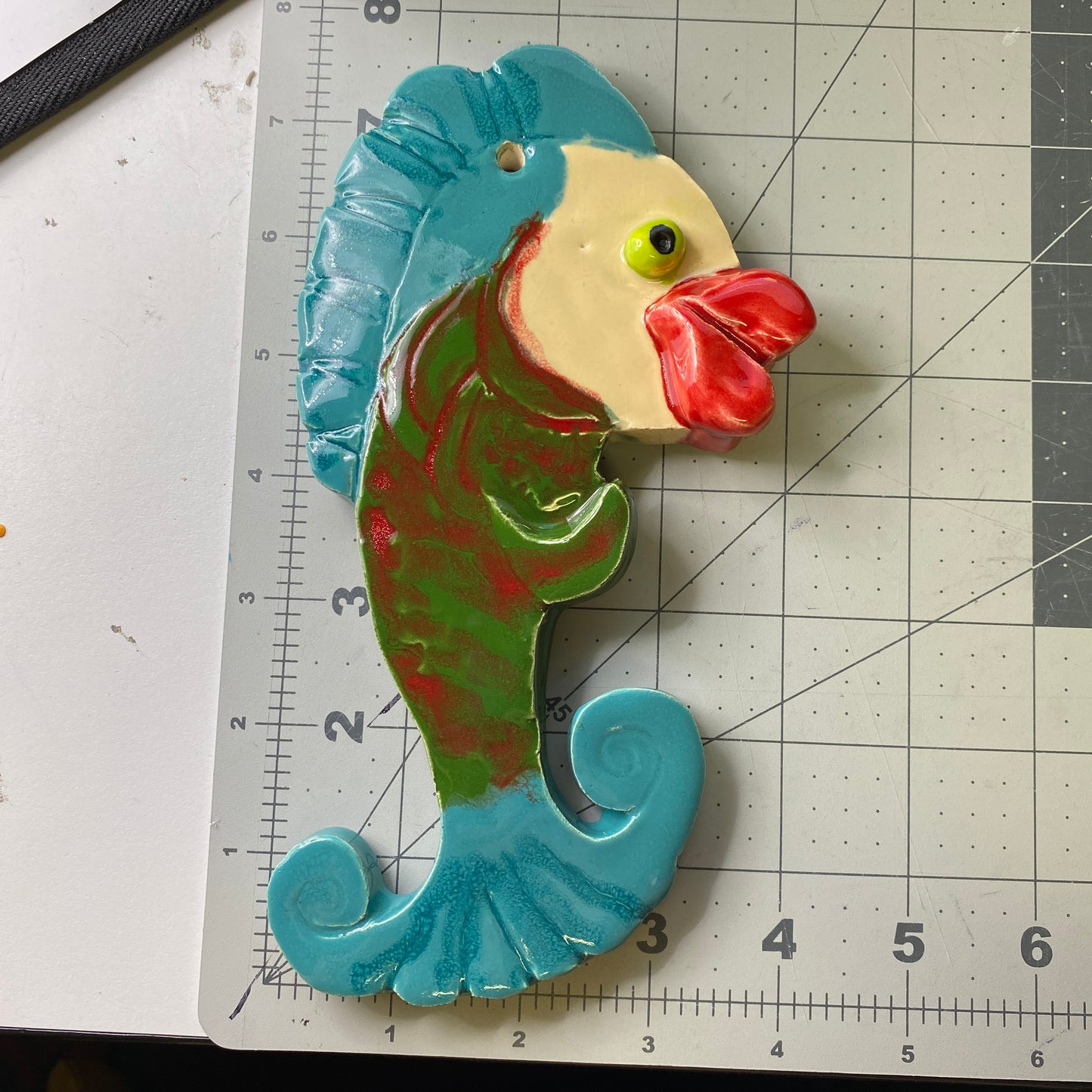Ceramic Arts Handmade Clay Crafts Glazed Fish 8-inch by 4-inch made by Morgan Fox