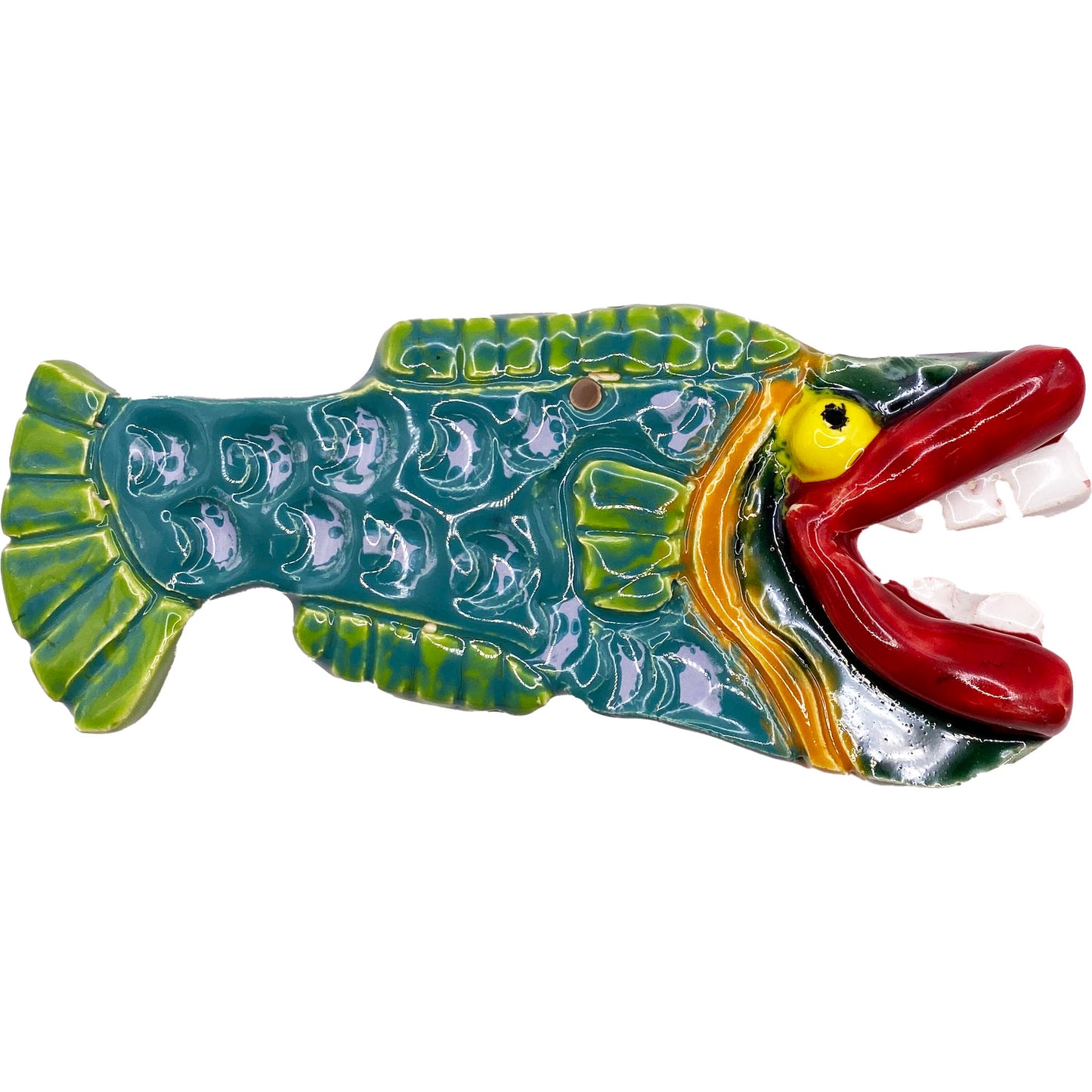 Ceramic Arts Handmade Clay Crafts Glazed Fresh Fish 6.5-inch by 3-inch made by Janice Stephens