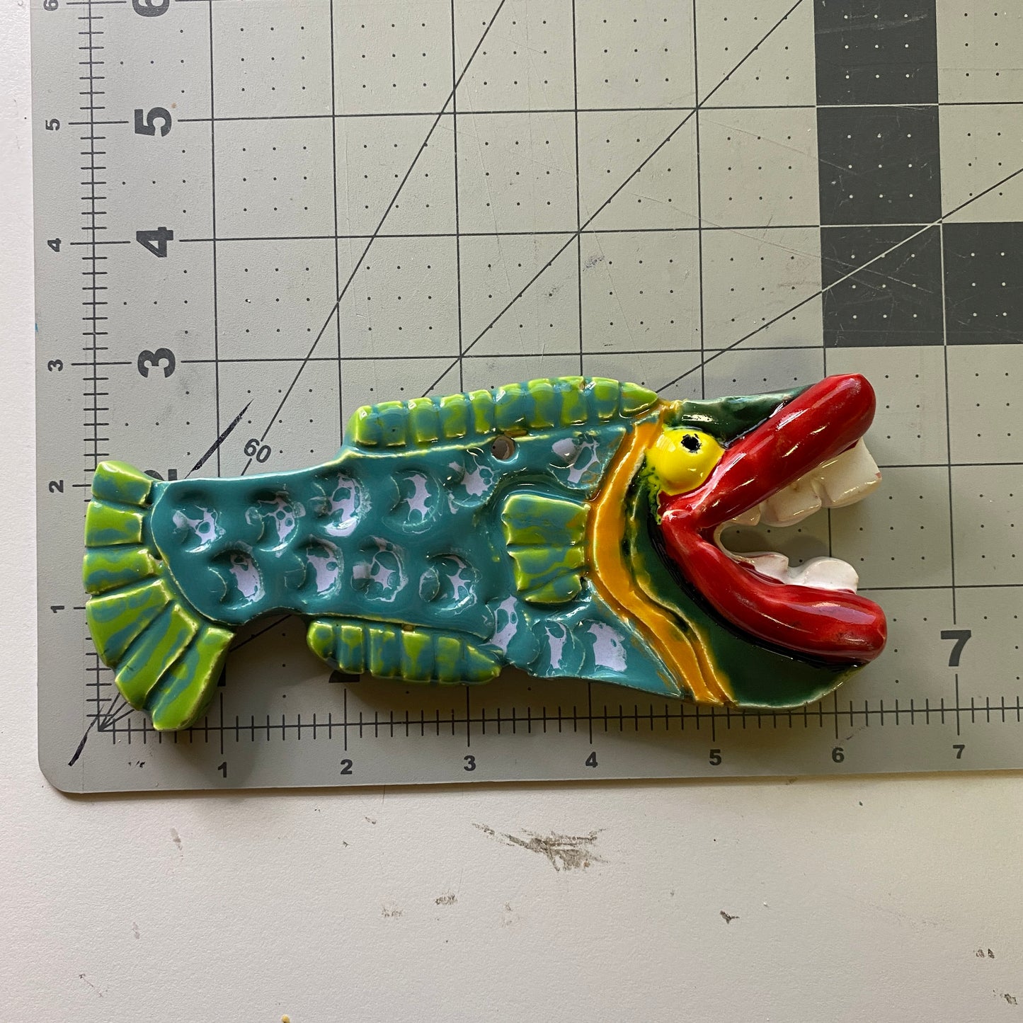 Ceramic Arts Handmade Clay Crafts Glazed Fresh Fish 6.5-inch by 3-inch made by Janice Stephens