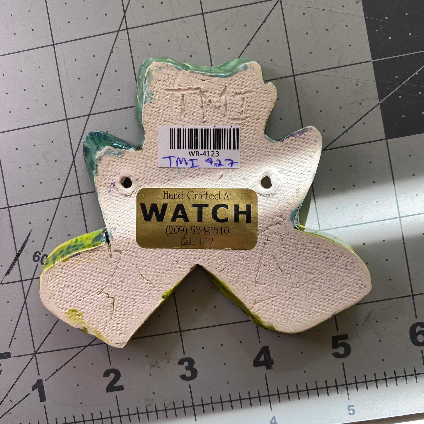 Ceramic Arts Handmade Clay Crafts Glazed Frog 4-inch by 3.5-inch made by Tami Mills 4123