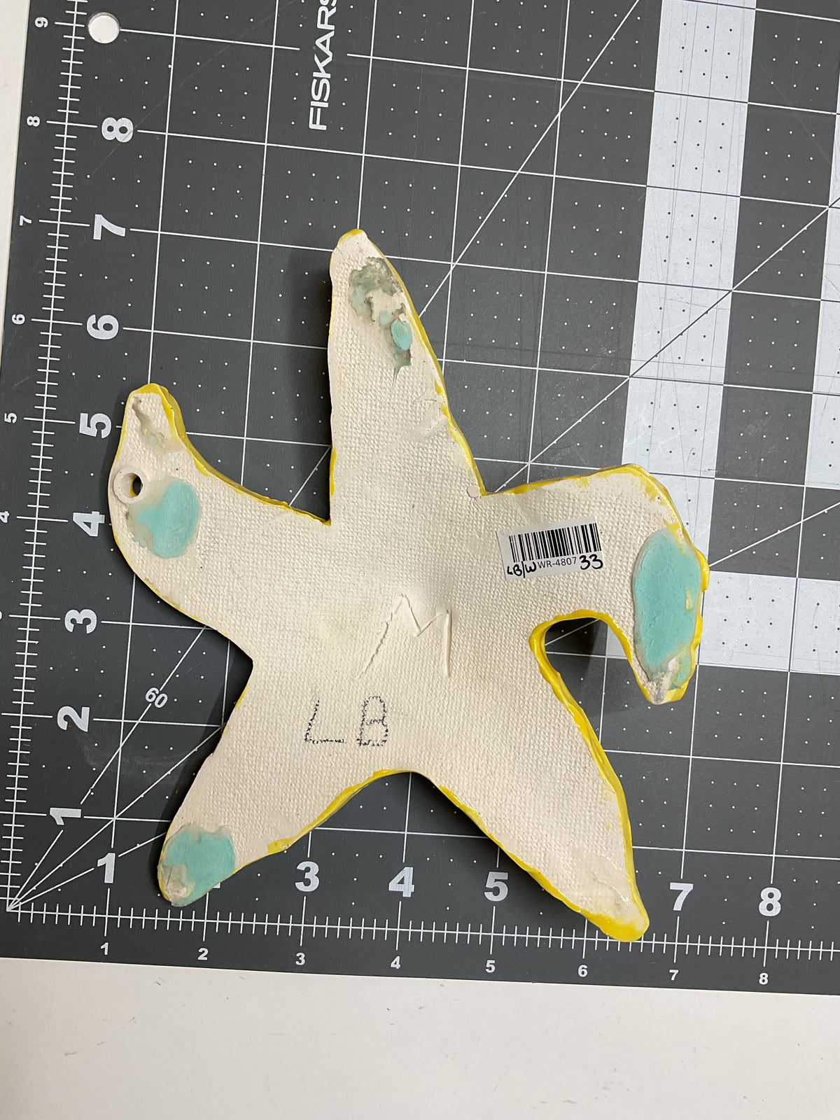 Ceramic Arts Handmade Clay Crafts Glazed Star Fish 6-inch by 7-inch made by Loreen Bartschi and WATCH 4807