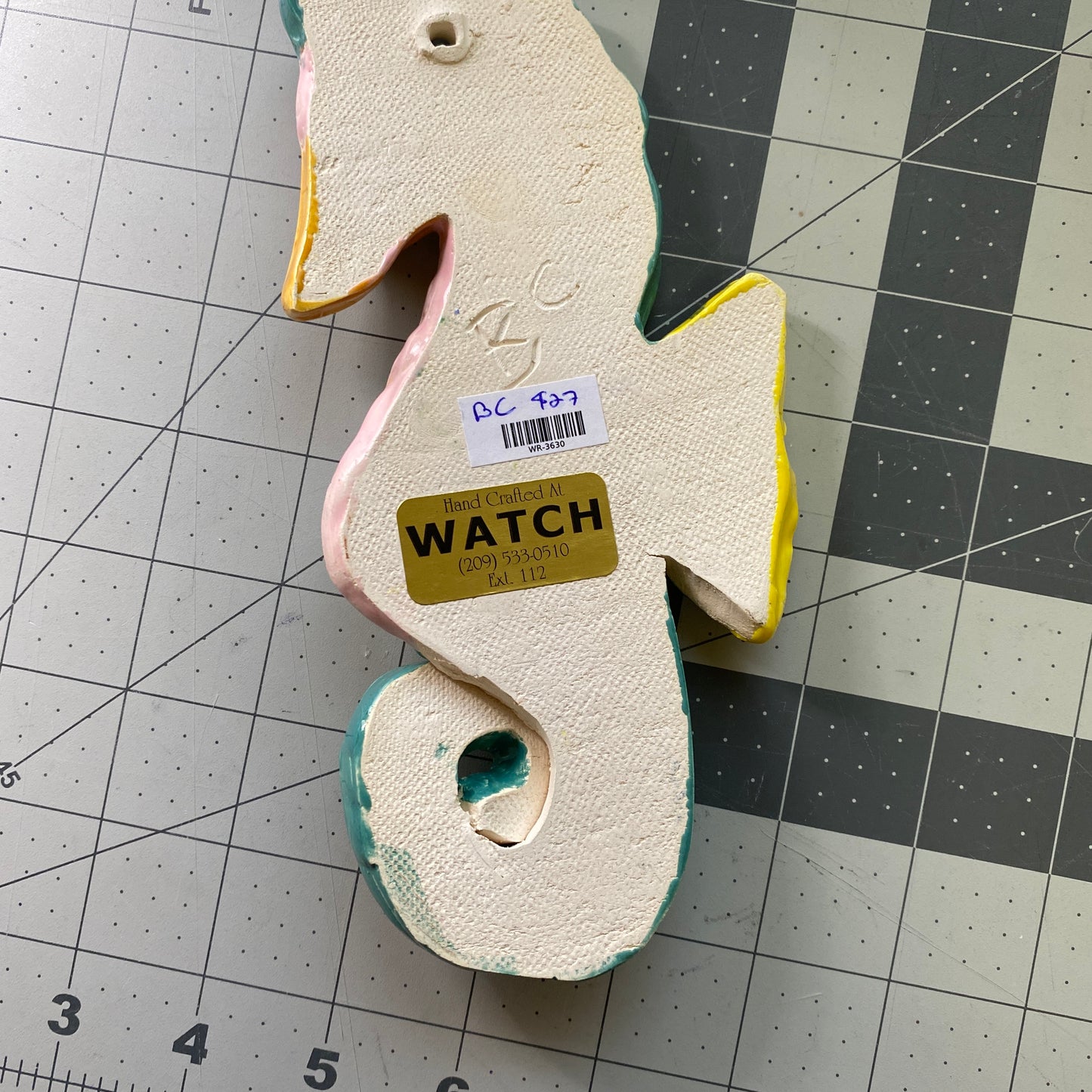 Ceramic Arts Handmade Clay Crafts Seahorse Glazed 7.5-inch by 3.5-inch made by Brandi Casner