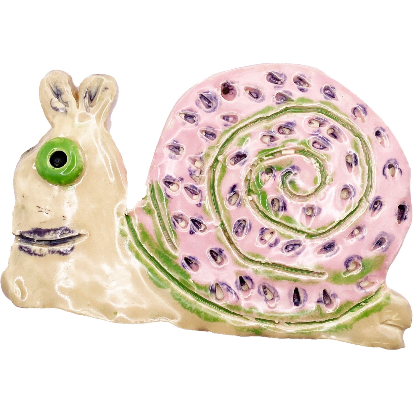 Ceramic Arts Handmade Clay Crafts Seasnail Glazed 5.5-inch by 3.5-inch made by Loreen Bartschi