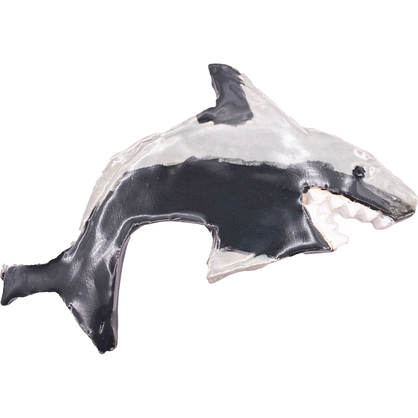 Ceramic Arts Handmade Clay Crafts Shark Glazed 8-inch by 5-inch made by Jennifer Evje