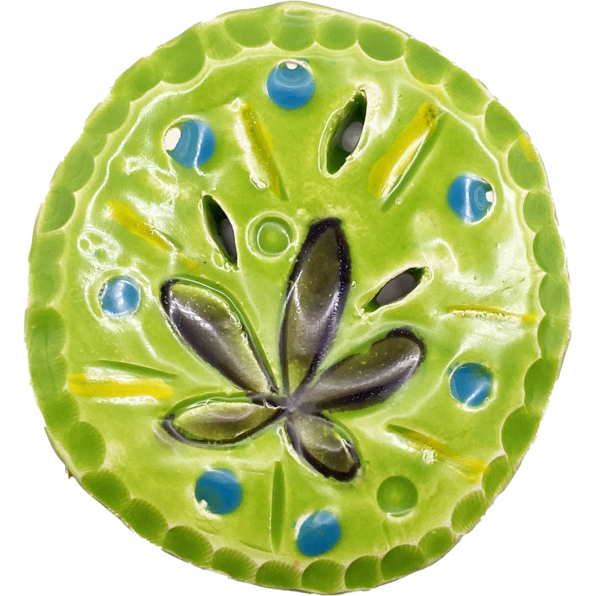 Ceramic Arts Handmade Clay Crafts Shell Glazed 3.5-inch by 3.5-inch made by Angelina Vida White and Brooke Winham