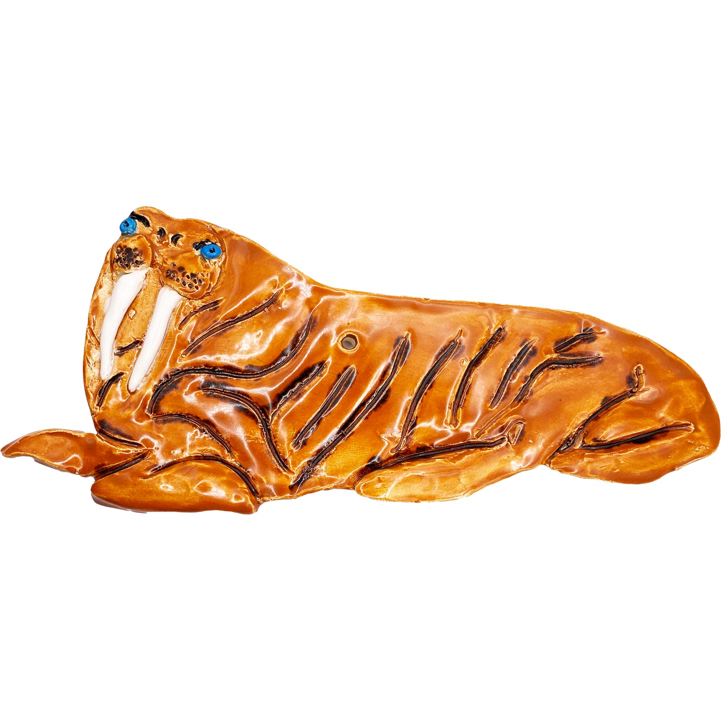 Ceramic Arts Handmade Clay Crafts Walrus Glazed 9-inch by 4-inch made by Eric Stacy