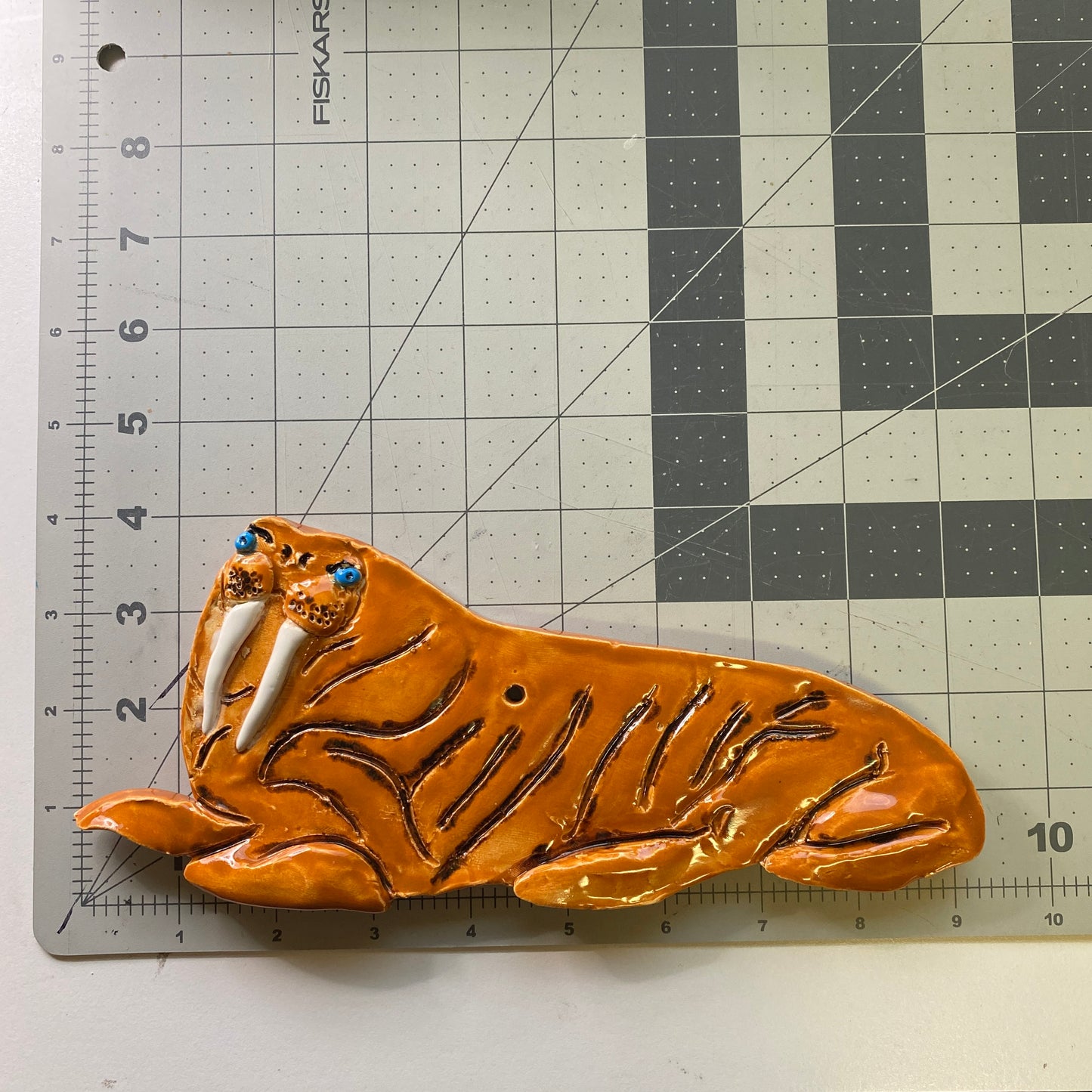 Ceramic Arts Handmade Clay Crafts Walrus Glazed 9-inch by 4-inch made by Eric Stacy