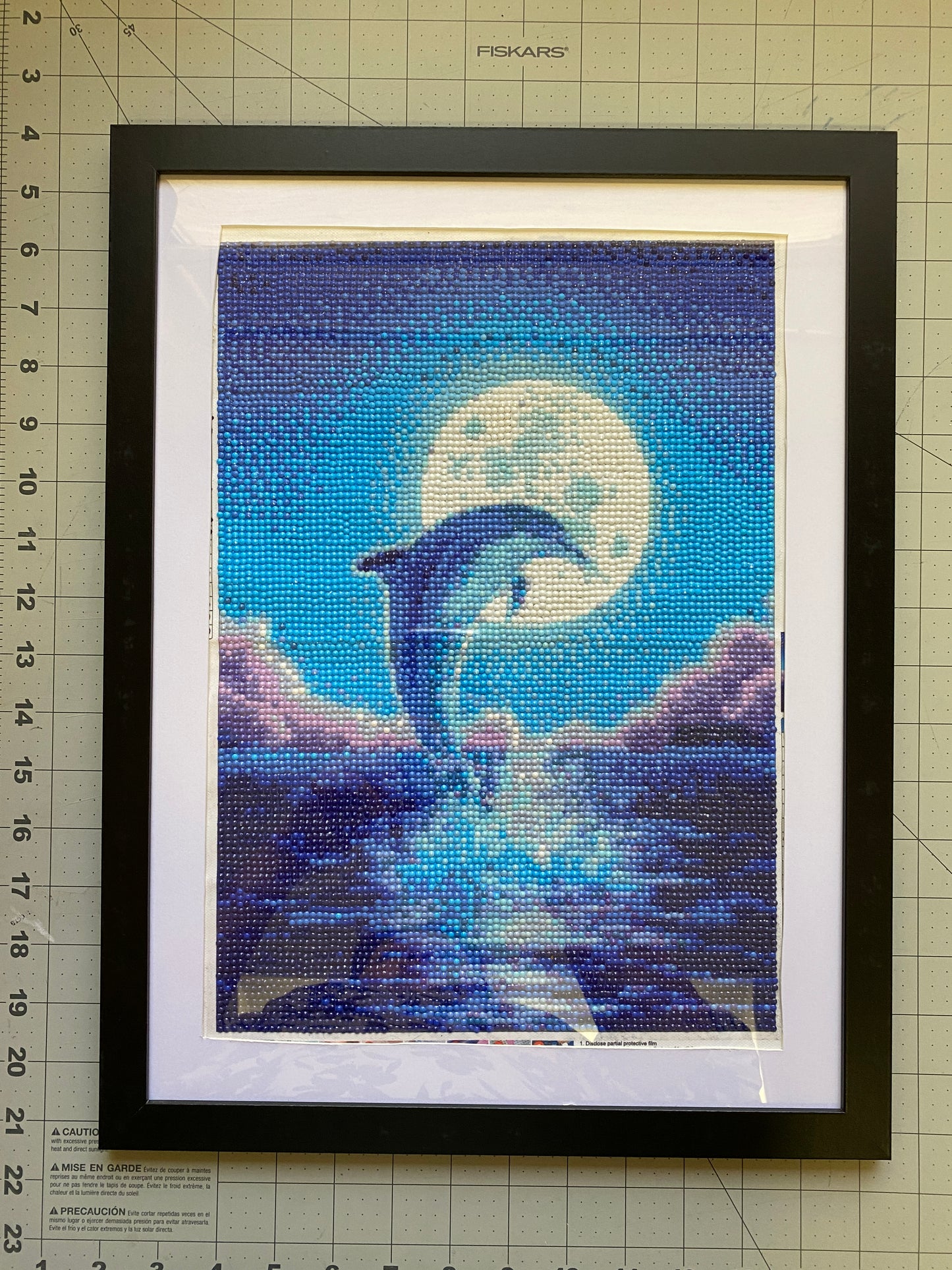 Diamond Dot Art - Framed Canvas - Handmade Crafts - 17 x 13 Dolphin by Annika Kohler-Crowe