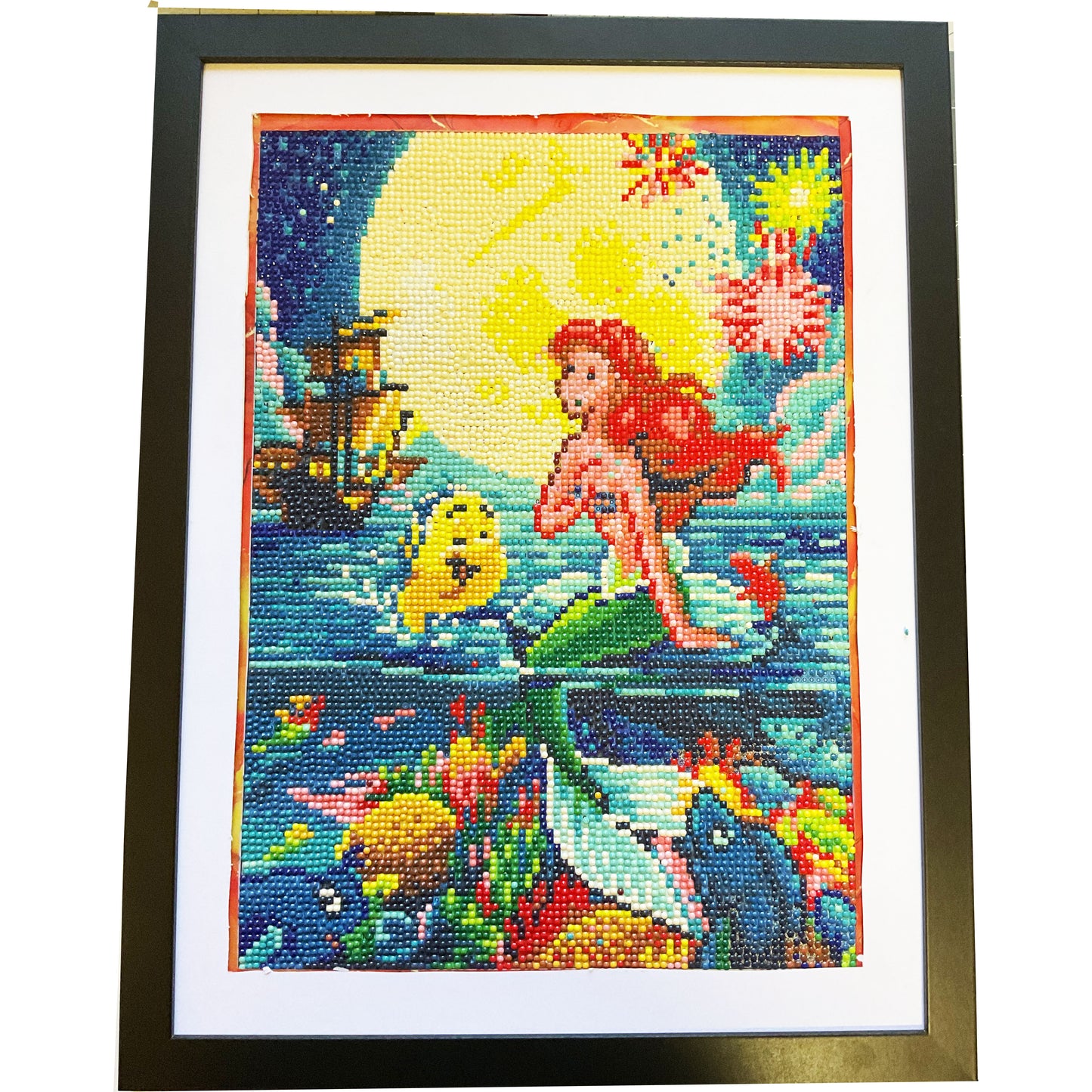 Diamond Dot Art - Framed Canvas - Handmade Crafts - 17 x 13 Little Mermaid by Jennifer Evje