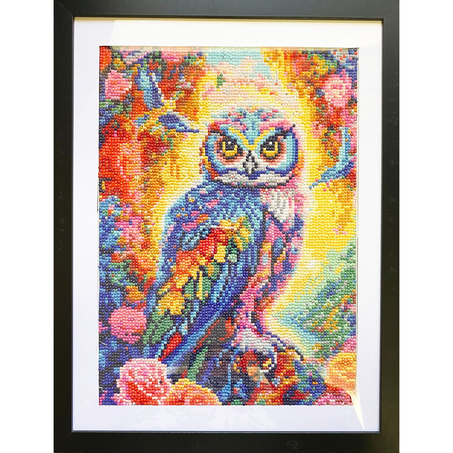 Diamond Dot Art - Framed Canvas - Handmade Crafts - 17 x 13 Owl by Jennifer Evje