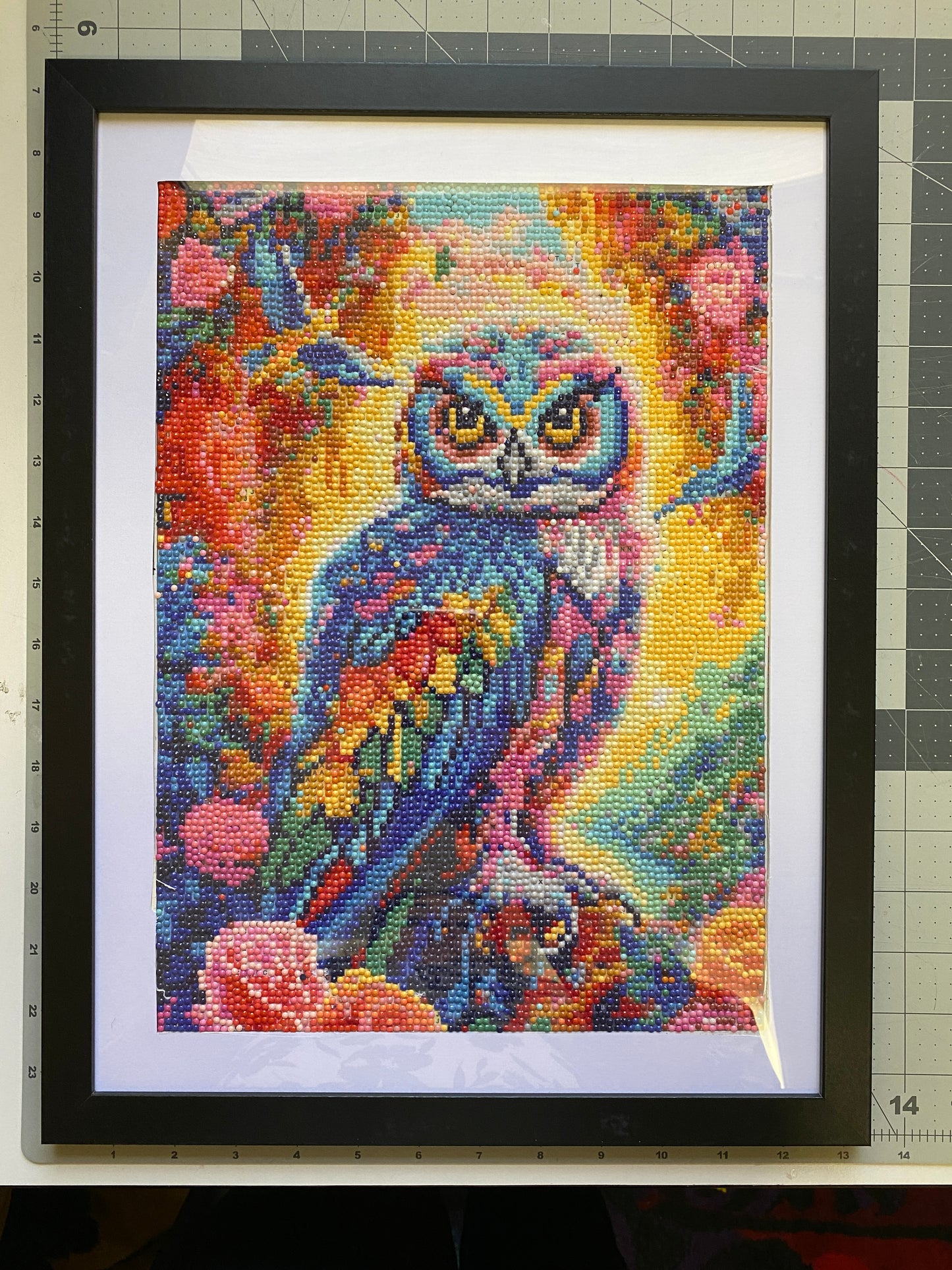Diamond Dot Art - Framed Canvas - Handmade Crafts - 17 x 13 Owl by Jennifer Evje