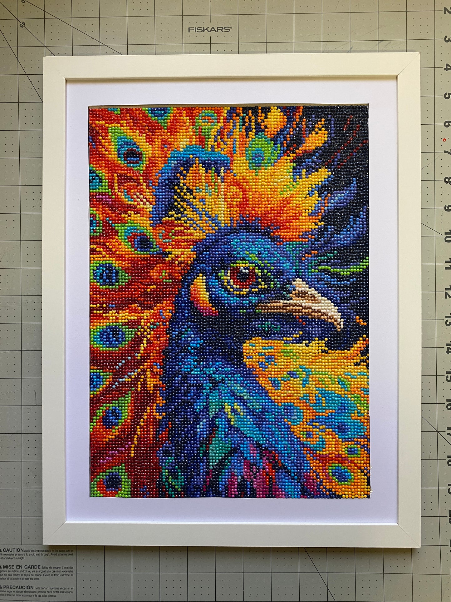 Diamond Dot Art - Framed Canvas - Handmade Crafts - 17 x 13 Peacock by Kayna Kasperson