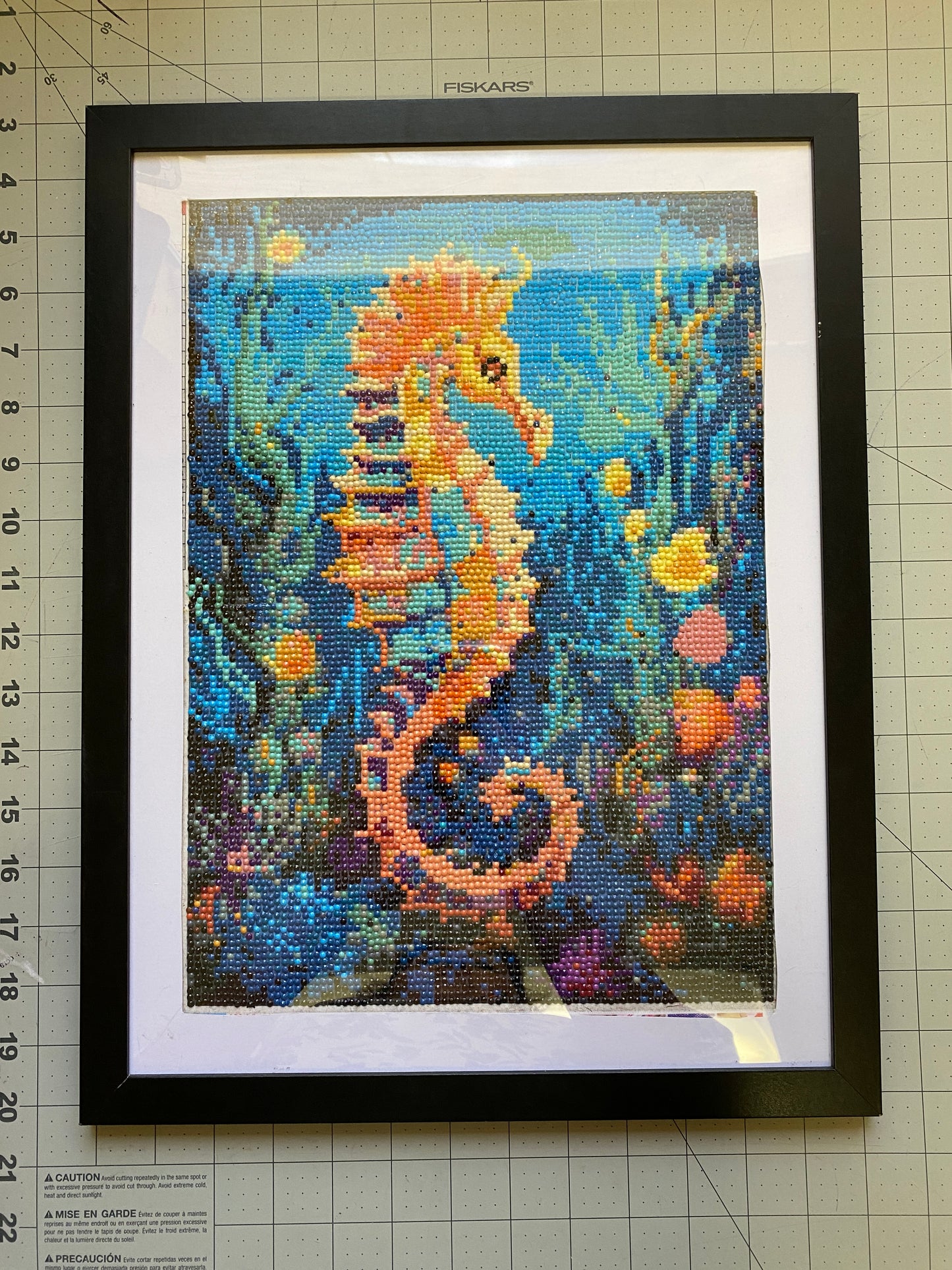 Diamond Dot Art - Framed Canvas - Handmade Crafts - 17 x 13 Seahorse by Daniella Messamore