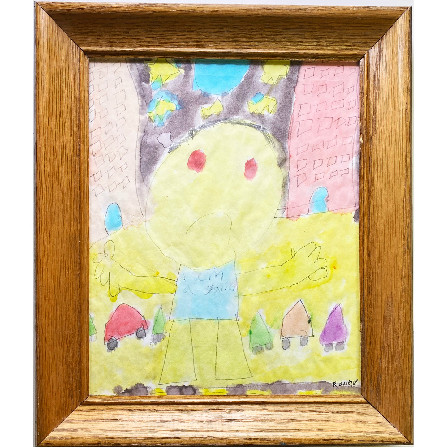 Framed Acrylic Painting on Stretched Canvas Original Fine Art 13-inch x 10-inch by Robbie Claire