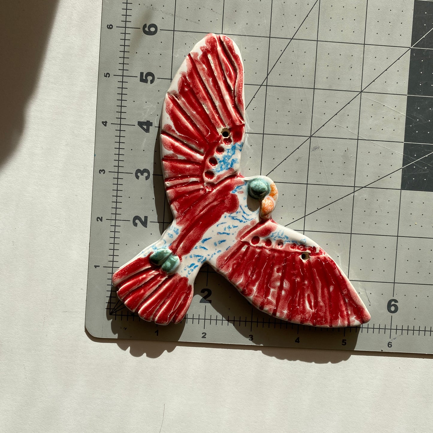 Handmade Ceramic Arts: Glazed Bird 6-inch x 5.5-inch by Morgan Fox